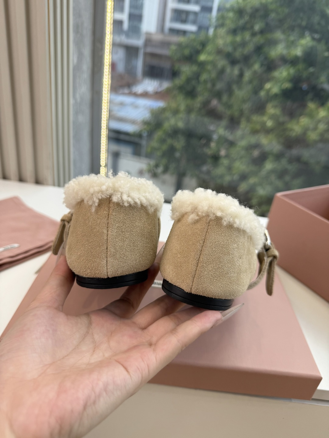 G顶级羊毛内里miumiu秋冬新款玛丽珍芭蕾舞鞋进口羊毛雪地靴棉鞋单鞋 简约造型，超轻原版开模鞋底，脚感妥妥满分 好穿好