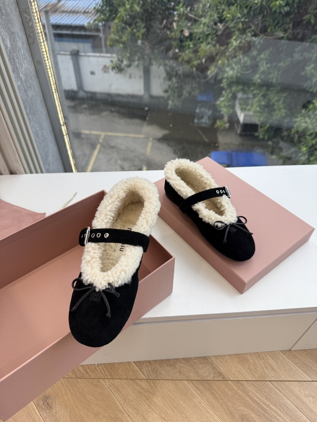 G顶级羊毛内里miumiu秋冬新款玛丽珍芭蕾舞鞋进口羊毛雪地靴棉鞋单鞋 简约造型，超轻原版开模鞋底，脚感妥妥满分 好穿好