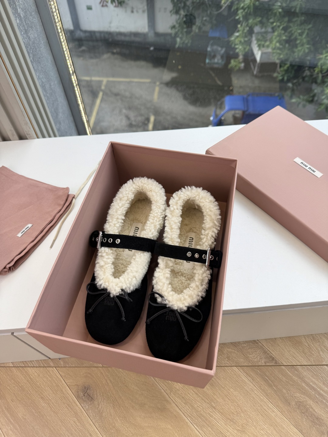 G顶级羊毛内里miumiu秋冬新款玛丽珍芭蕾舞鞋进口羊毛雪地靴棉鞋单鞋 简约造型，超轻原版开模鞋底，脚感妥妥满分 好穿好