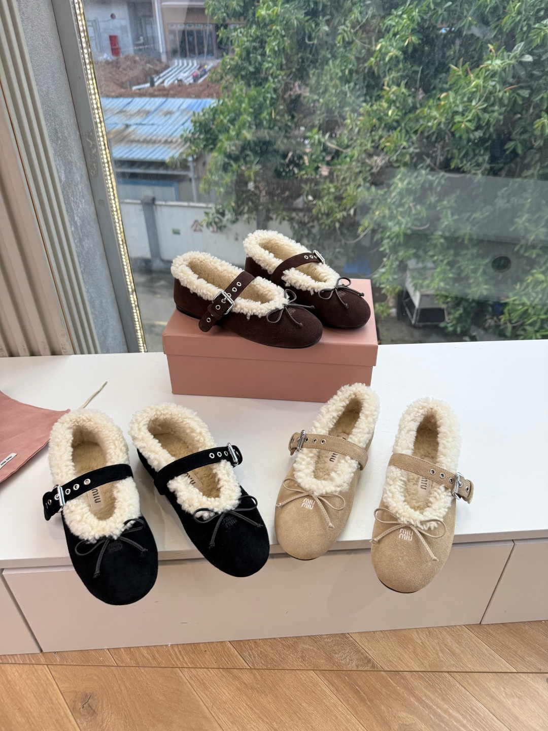 G顶级羊毛内里miumiu秋冬新款玛丽珍芭蕾舞鞋进口羊毛雪地靴棉鞋单鞋 简约造型，超轻原版开模鞋底，脚感妥妥满分 好穿好
