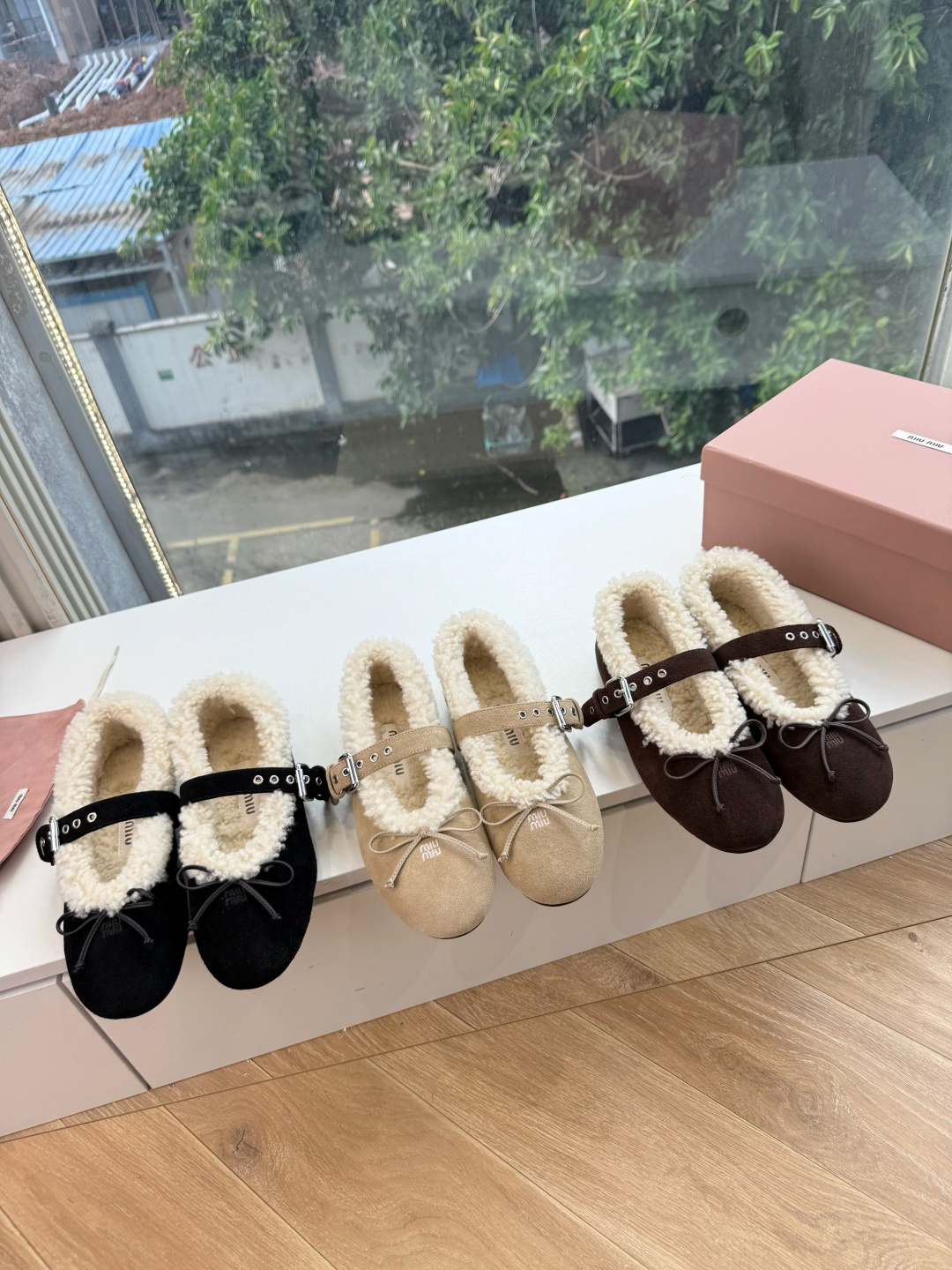 G顶级羊毛内里miumiu秋冬新款玛丽珍芭蕾舞鞋进口羊毛雪地靴棉鞋单鞋 简约造型，超轻原版开模鞋底，脚感妥妥满分 好穿好