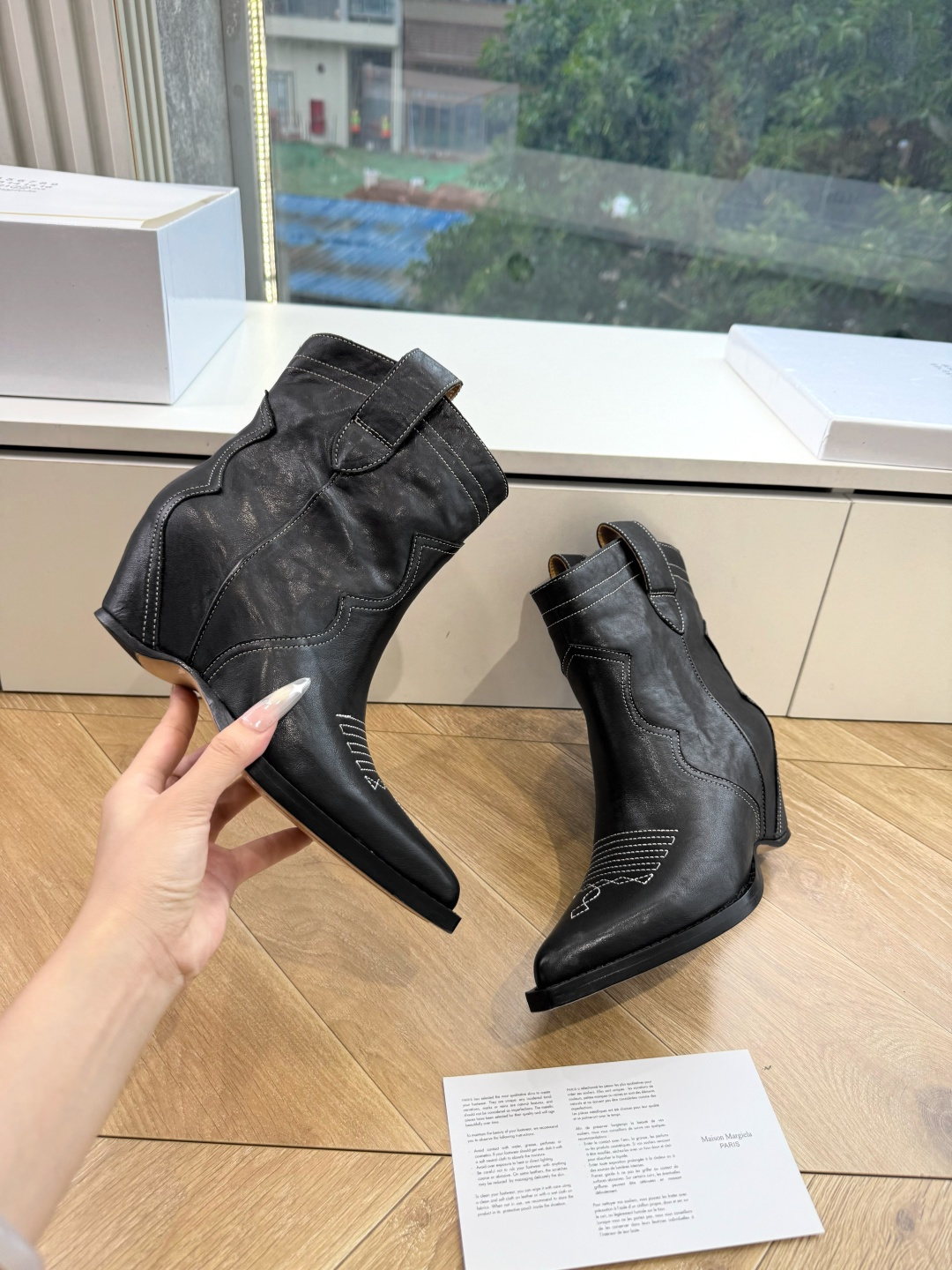 G012代购级别 Maison Margiel*马吉拉•分趾褶皱粗跟西部牛仔靴 太棒了的版本 非常不好做！马吉拉分趾靴又