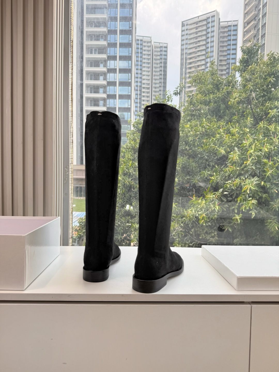 G012代购级别 Maison Margiela 玛吉拉tabi分趾Mm6真皮宽筒直筒长靴不过膝 秋冬新细高跟高筒靴最高