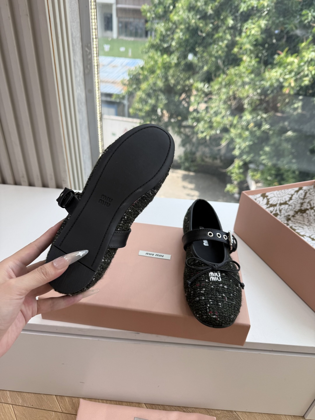 G021代购级独家上新Miu Miu玛丽珍芭蕾鞋开发 手工平底拖鞋秒杀市面版本Miu真的太少女奶呼呼的 小羊皮超级软糯 
