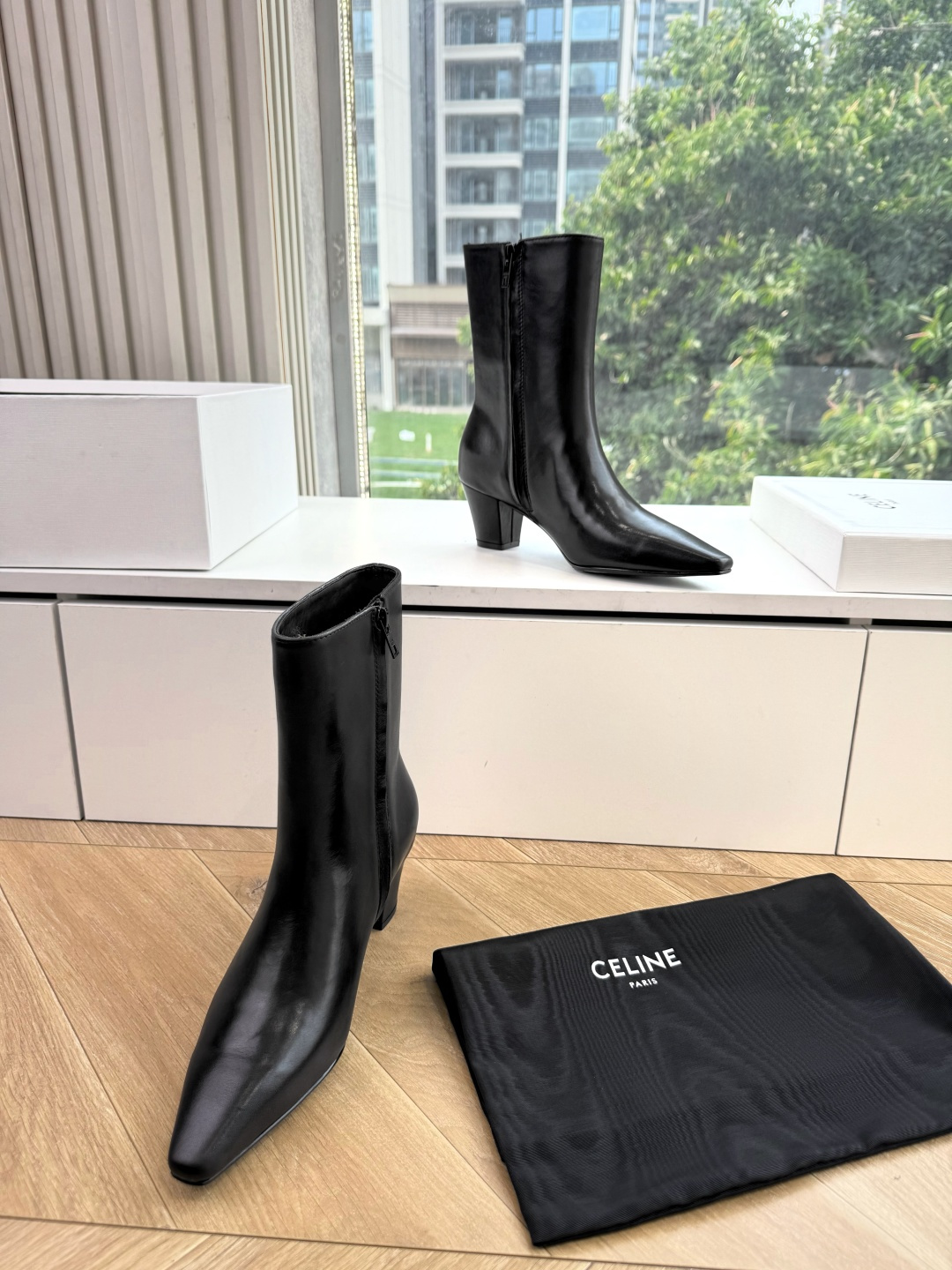 顶级品质G127赛琳 CELINE塞琳秋冬新款杨幂同款凯旋门切尔西短靴骑士靴 凯旋门英伦风短靴🔝简约大气时髦👍耐看不过时