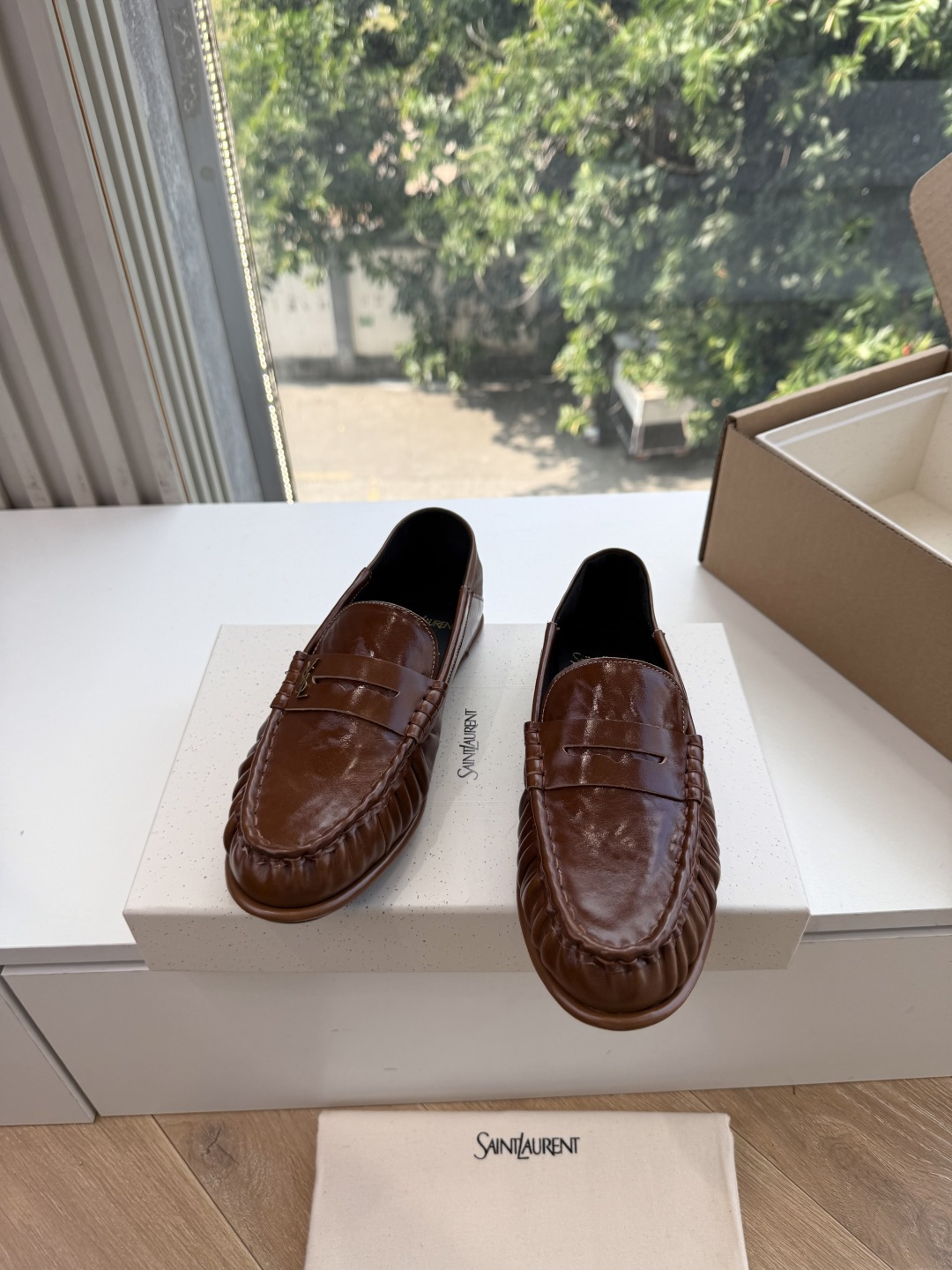 G288隐形内增高Saint Lauren*YSL圣罗兰新品YSL情侣系列乐福鞋小logo乐福鞋半拖标志性的小logo是