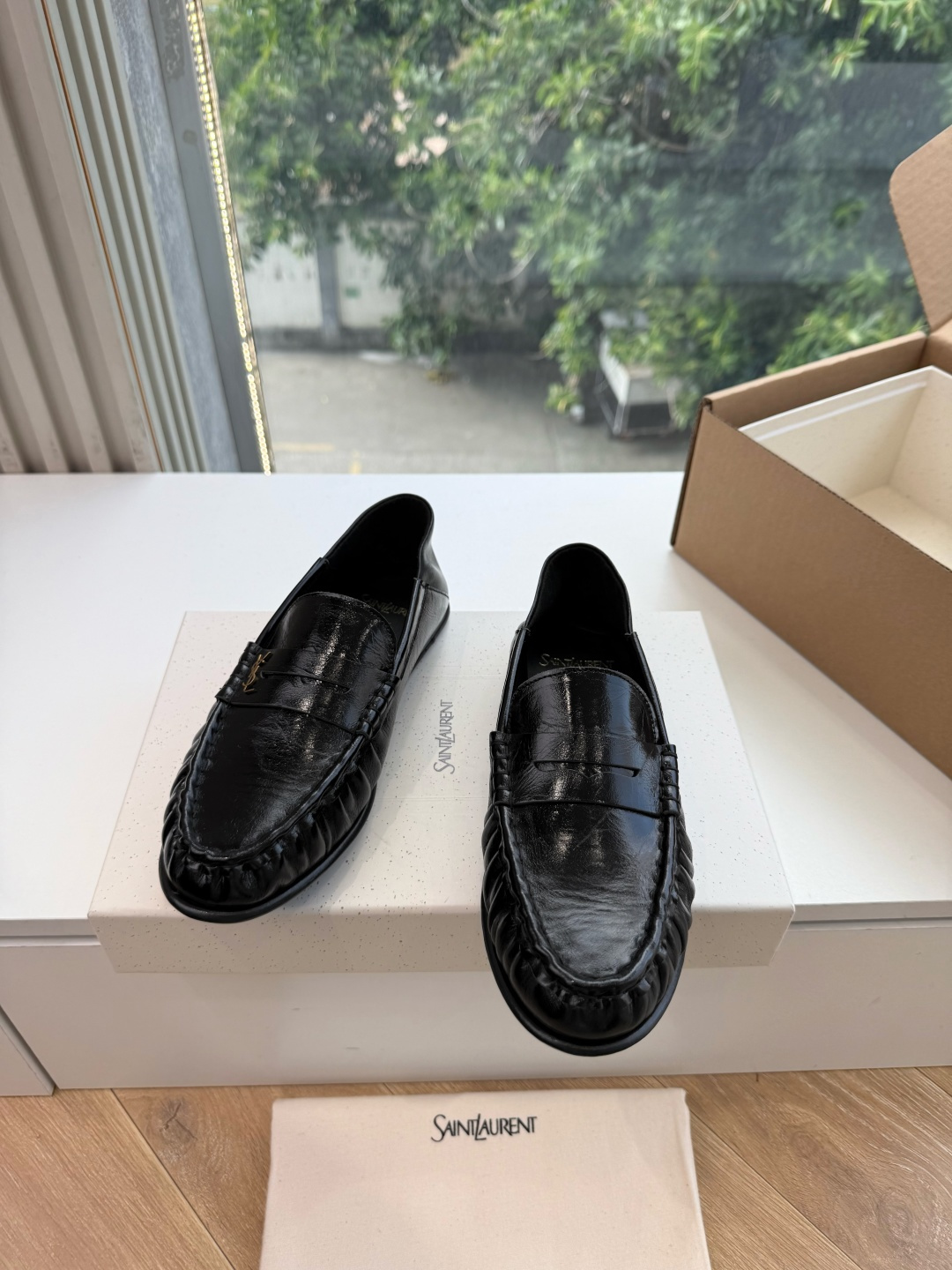 G288隐形内增高Saint Lauren*YSL圣罗兰新品YSL情侣系列乐福鞋小logo乐福鞋半拖标志性的小logo是