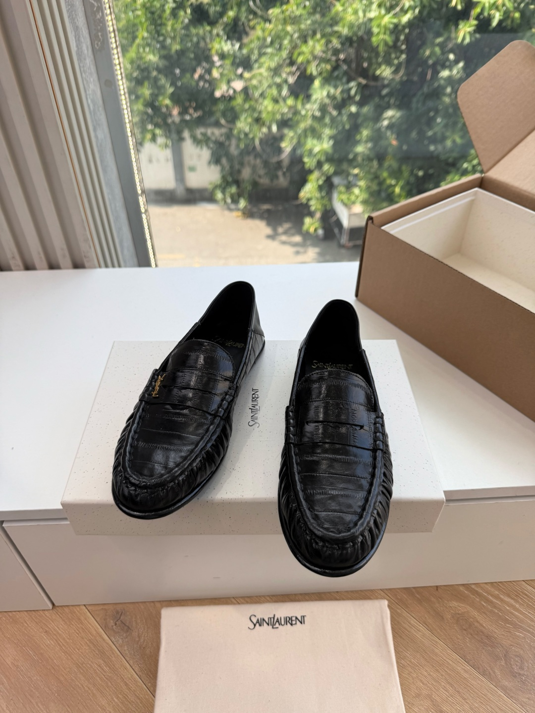 G288隐形内增高Saint Lauren*YSL圣罗兰新品YSL情侣系列乐福鞋小logo乐福鞋半拖标志性的小logo是