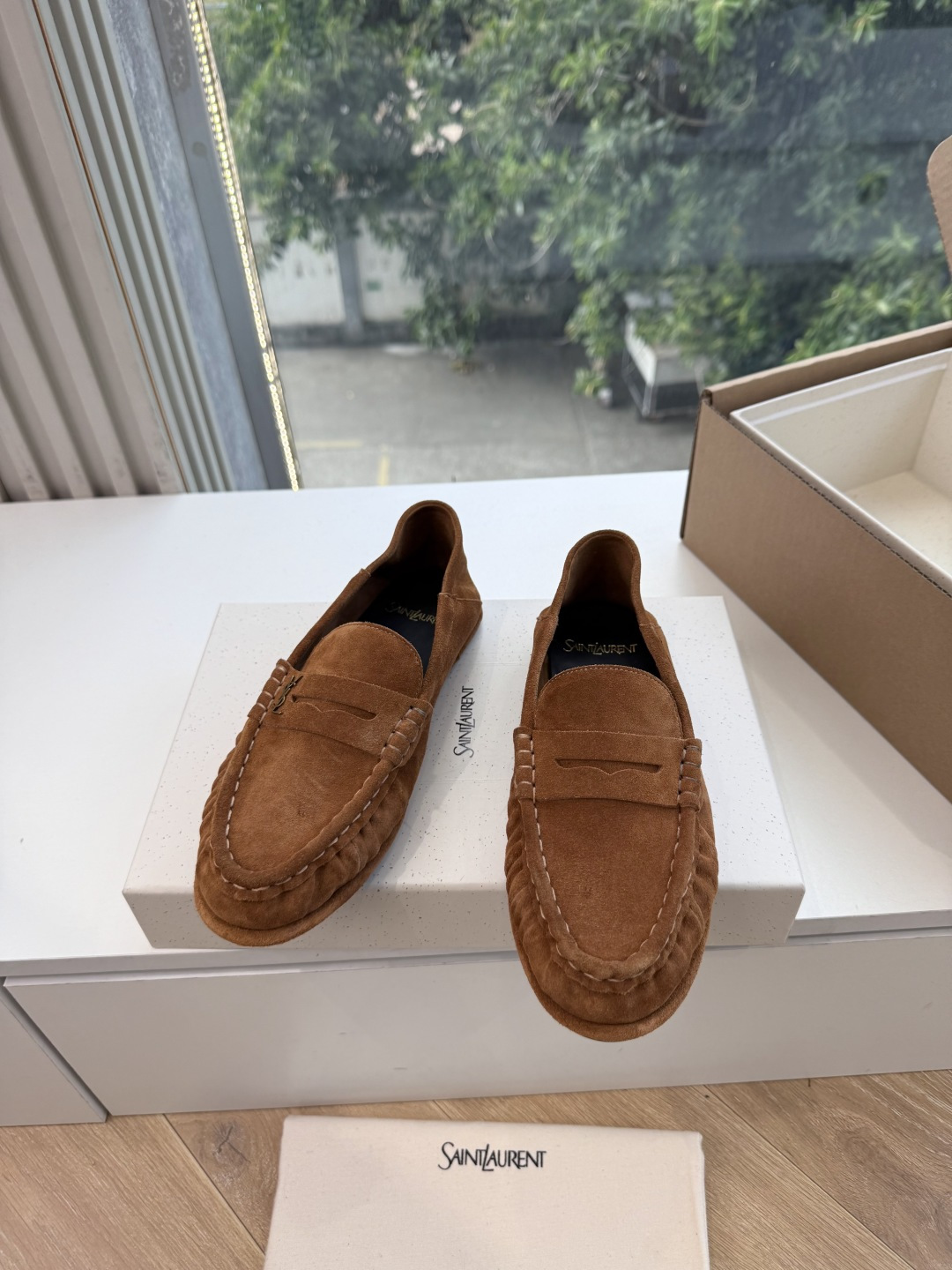 G288隐形内增高Saint Lauren*YSL圣罗兰新品YSL情侣系列乐福鞋小logo乐福鞋半拖标志性的小logo是