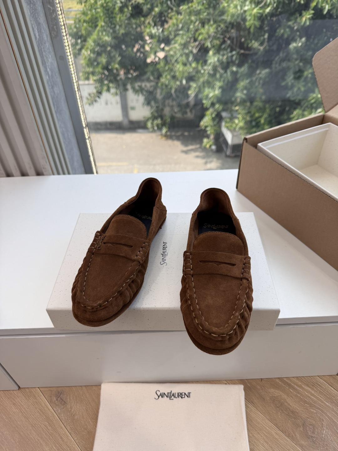 G288隐形内增高Saint Lauren*YSL圣罗兰新品YSL情侣系列乐福鞋小logo乐福鞋半拖标志性的小logo是