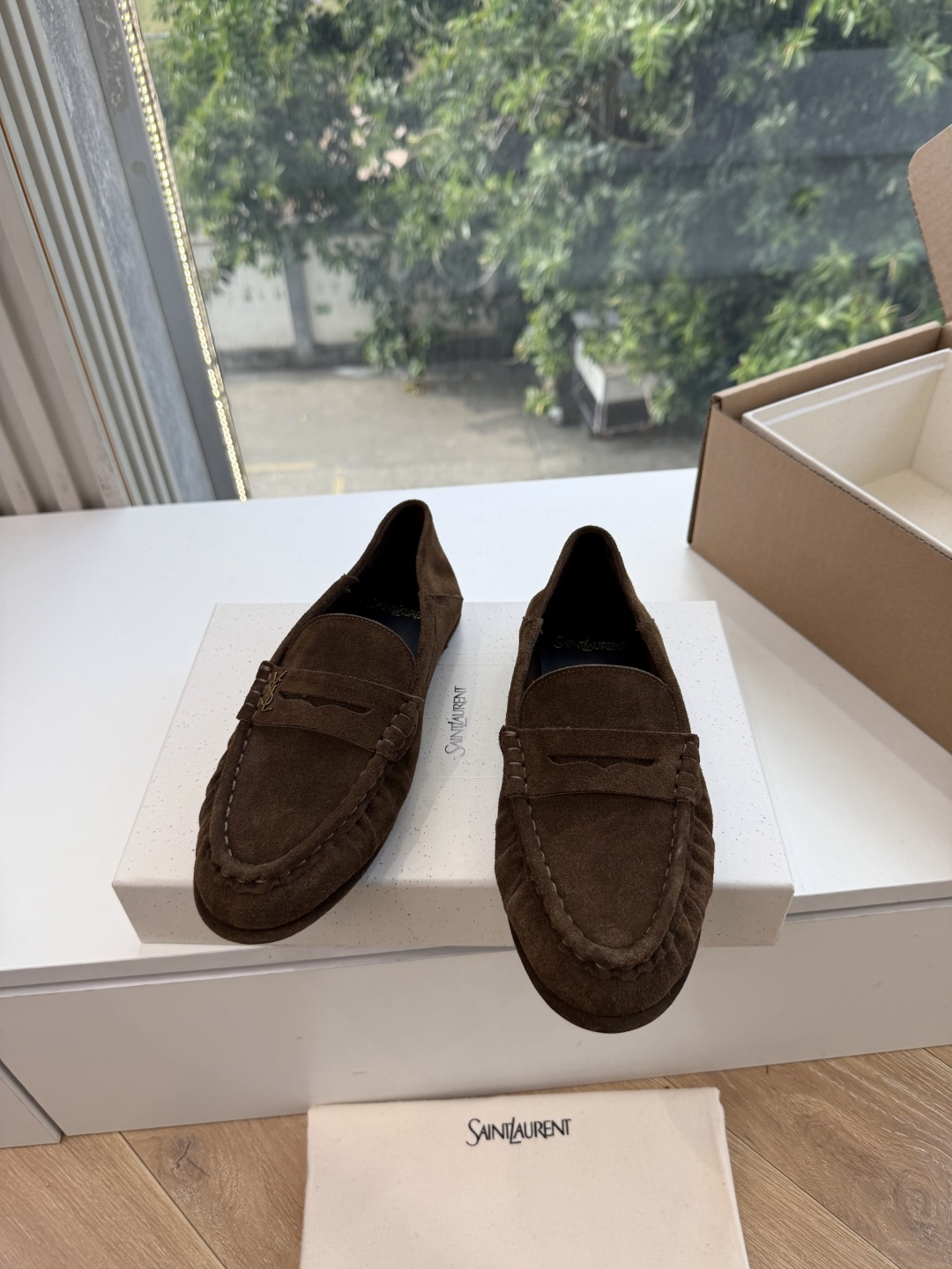 G288隐形内增高Saint Lauren*YSL圣罗兰新品YSL情侣系列乐福鞋小logo乐福鞋半拖标志性的小logo是