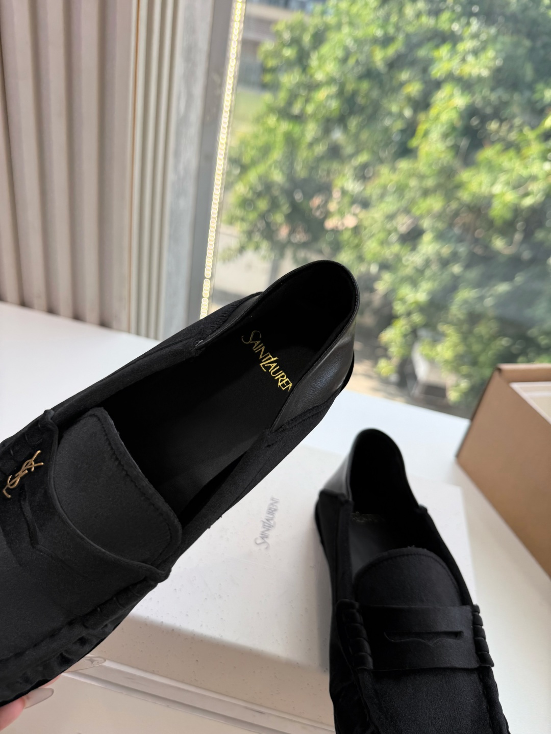 G288隐形内增高Saint Lauren*YSL圣罗兰新品YSL情侣系列乐福鞋小logo乐福鞋半拖标志性的小logo是