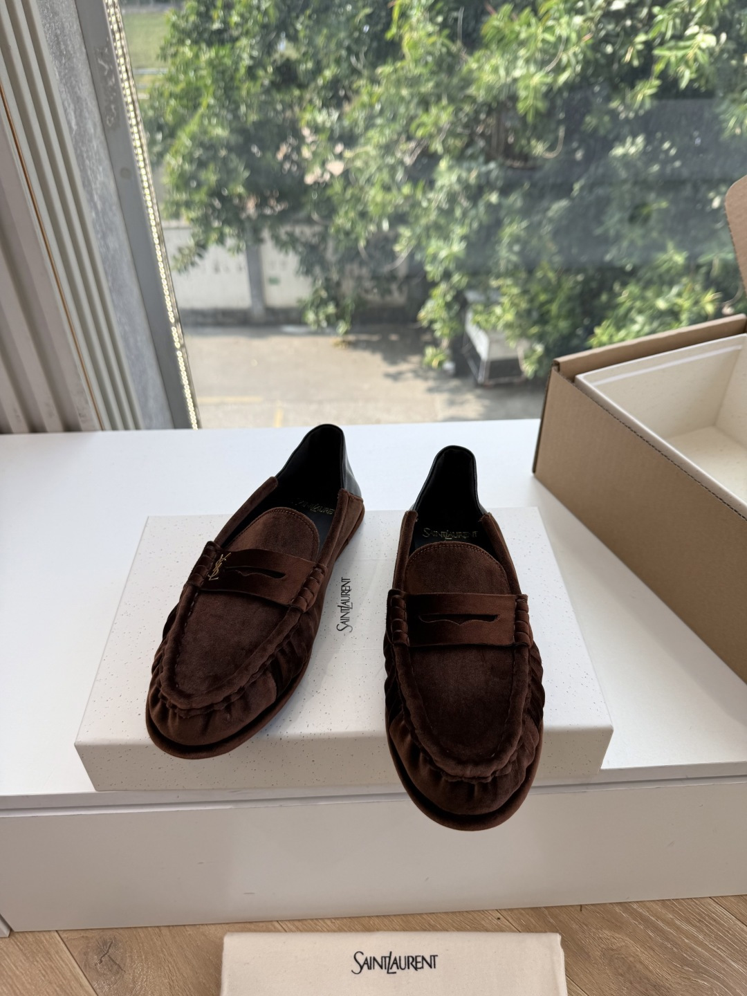 G288隐形内增高Saint Lauren*YSL圣罗兰新品YSL情侣系列乐福鞋小logo乐福鞋半拖标志性的小logo是
