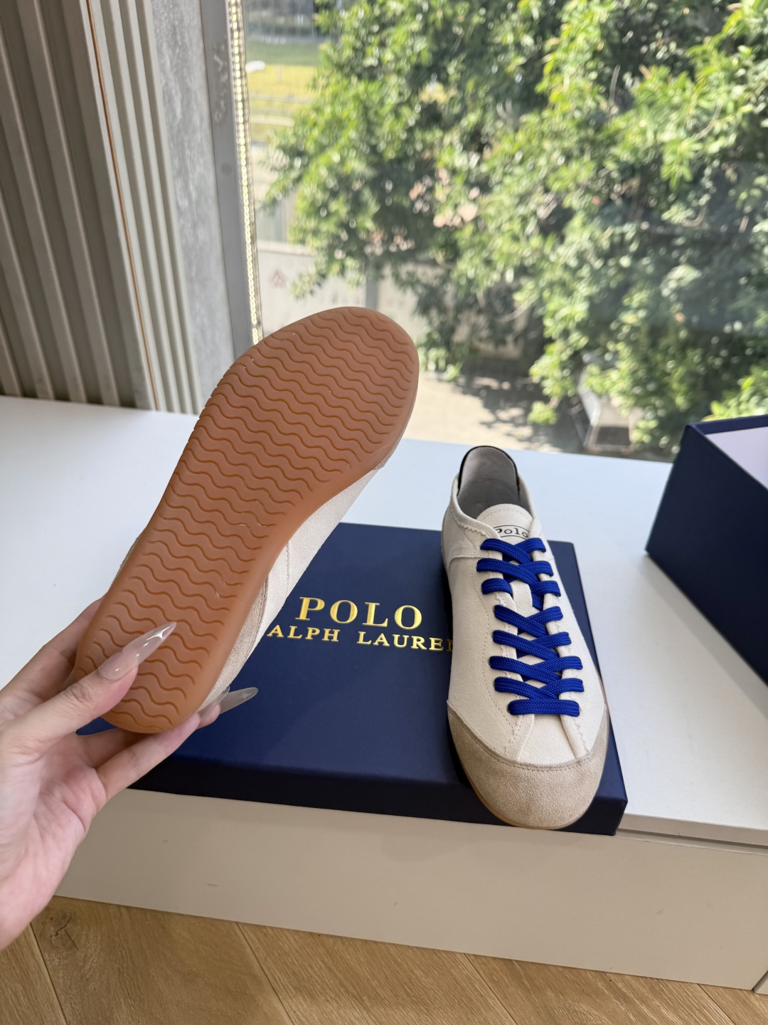 G024 Ralph Lauren 拉夫劳伦 女士拼接低帮运动鞋休闲德训鞋 超多明星时尚博主种草 阿甘鞋鞋型设计经典永不