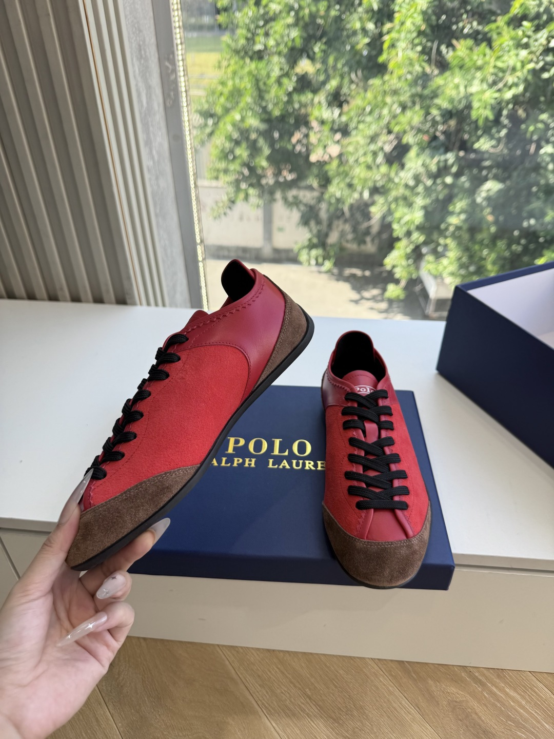 G024 Ralph Lauren 拉夫劳伦 女士拼接低帮运动鞋休闲德训鞋 超多明星时尚博主种草 阿甘鞋鞋型设计经典永不