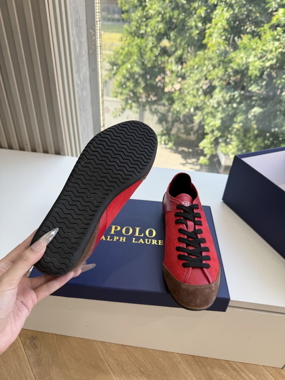 G024 Ralph Lauren 拉夫劳伦 女士拼接低帮运动鞋休闲德训鞋 超多明星时尚博主种草 阿甘鞋鞋型设计经典永不