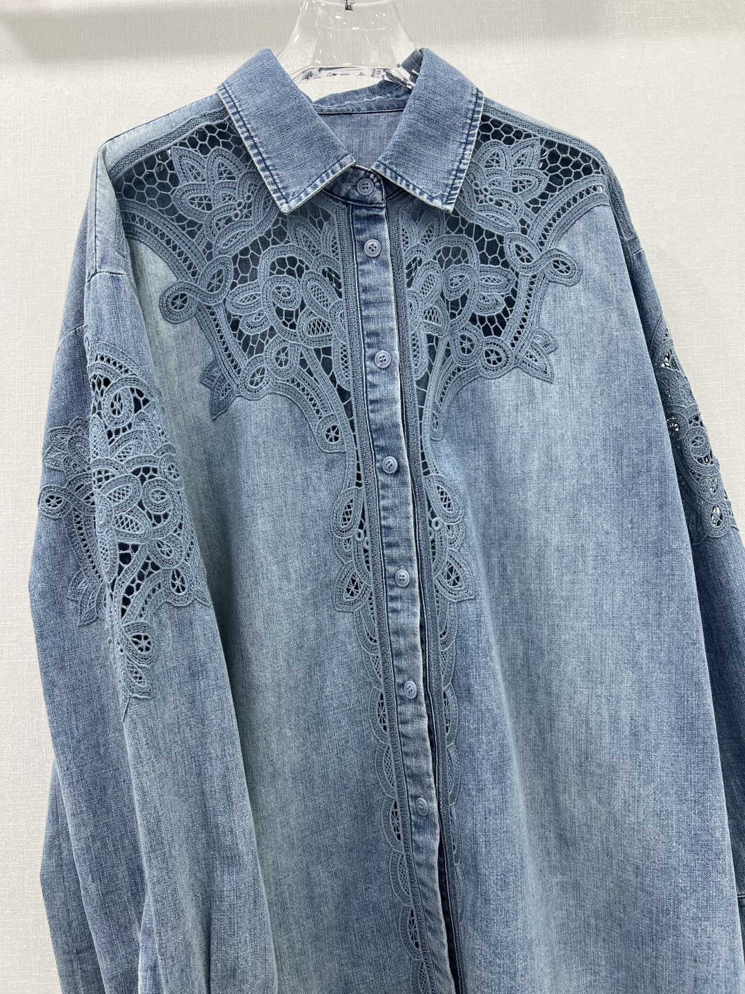 Ermanno Scervino P1047: King of Lace Slash-and-Tip Shirt with Water Embroidery - 图片 6