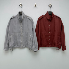 🔥🔥Brun*llo Cucinelli BC26新款亚麻宽松外套 高立领+落肩袖设计,肩章+明排扣设 🔥🔥Brun*llo Cucinelli BC26新款亚麻宽松外套 高立领+落肩袖设计,肩章+明排扣设
