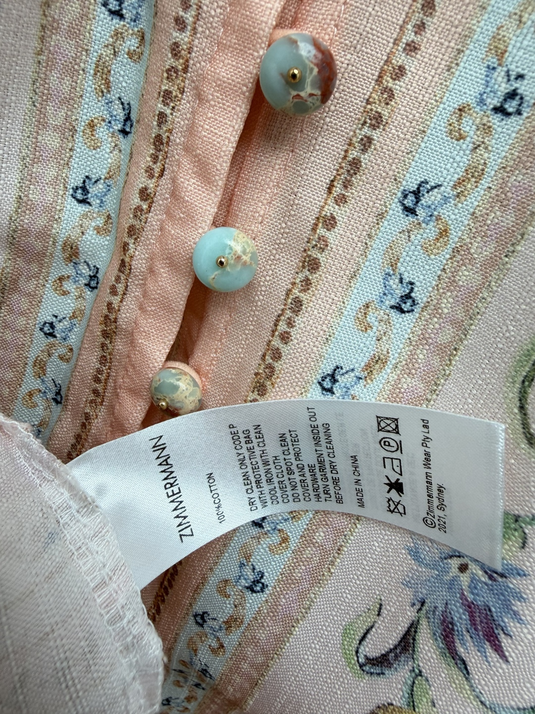 🔥🔥ZIMMERMA*新款复古花鸟边框印花连衣裙(长款),复古欧式庭院花鸟纹样,以淡粉为底色,搭配水彩感 🔥🔥ZIMMERMA*新款复古花鸟边框印花连衣裙(长款),复古欧式庭院花鸟纹样,以淡粉为底色,搭配水彩感