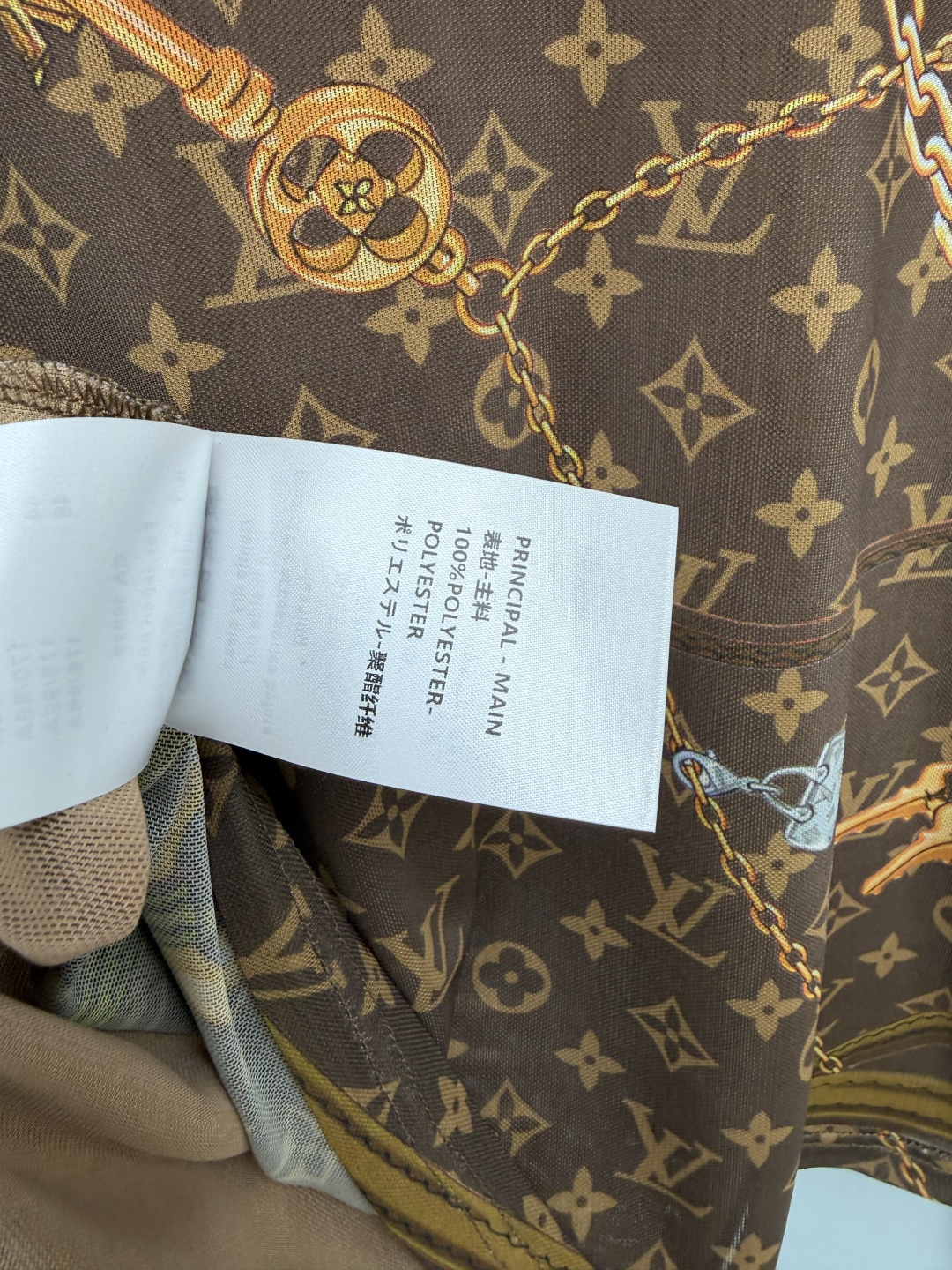 🔥🔥LOU* 锁链老花网纱长袖打底 高弹网纱面料，轻薄通透，弹力柔软，上身透气不闷。 经典Monogram老花底，叠加金