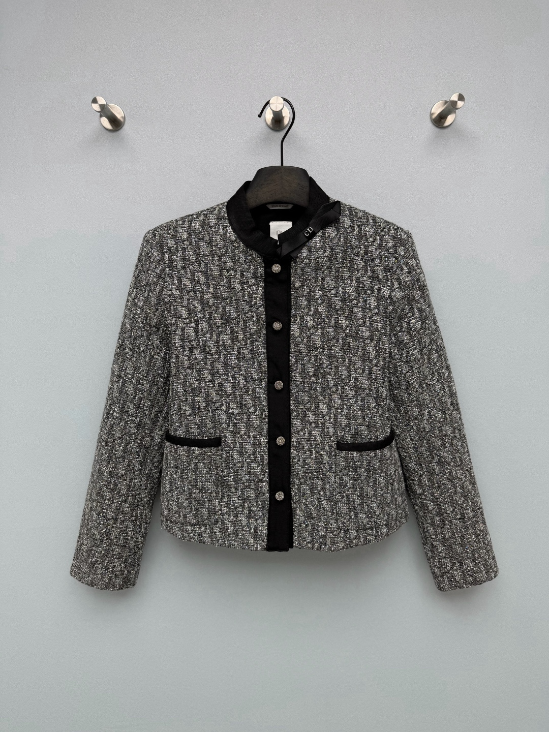 Dior Gray Contrast Trim Jacket