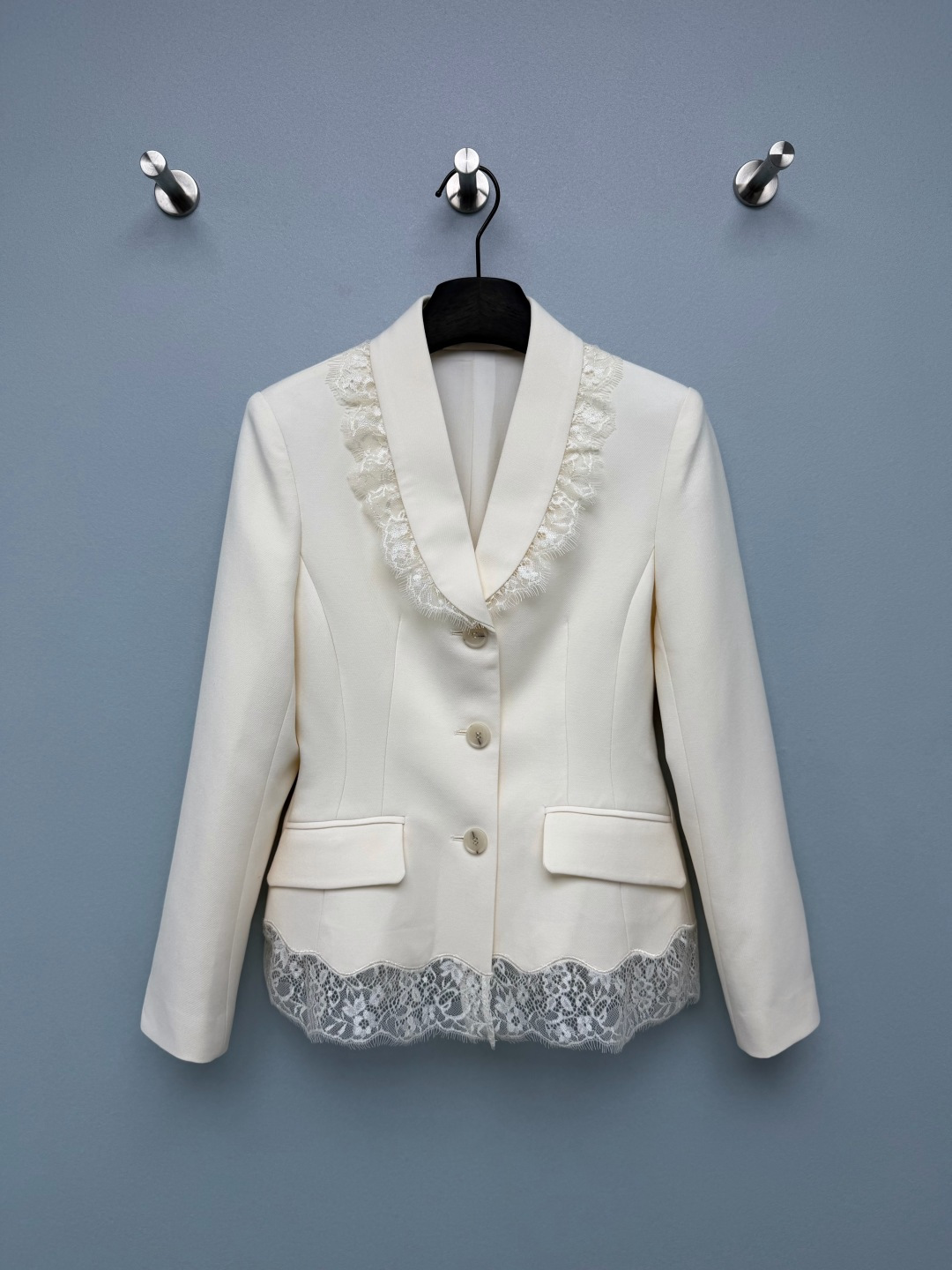 Dior Cream Lace Trim Blazer