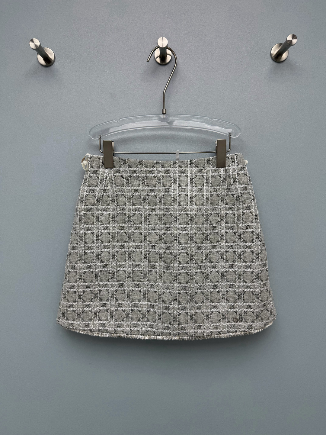 Dior Gray Patterned Mini Skirt