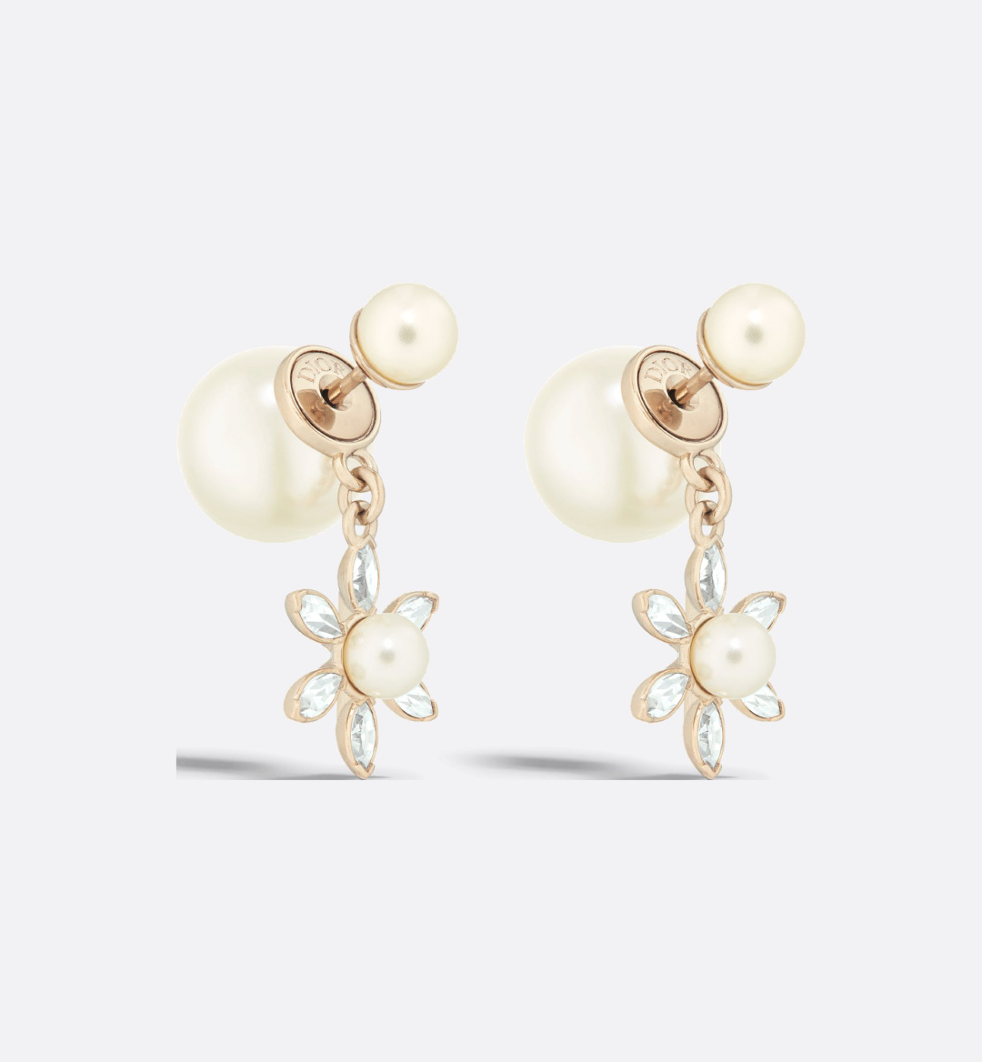 dior cd multi flowers pearl crystal earrings