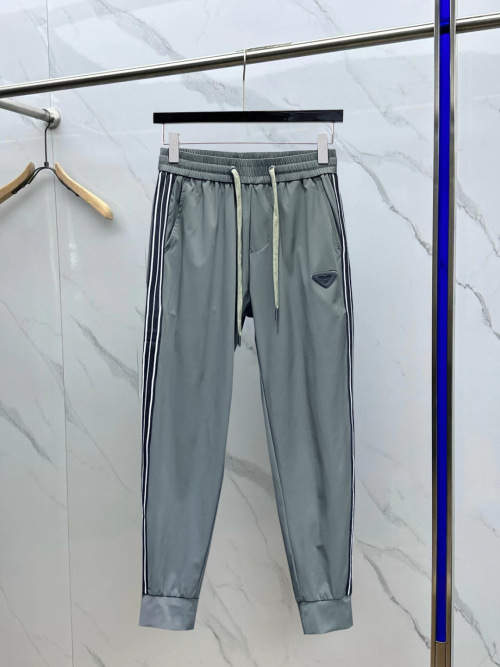 Prada 2025 Spring New Casual Pants with Classic Logo, Comfortable Fabric