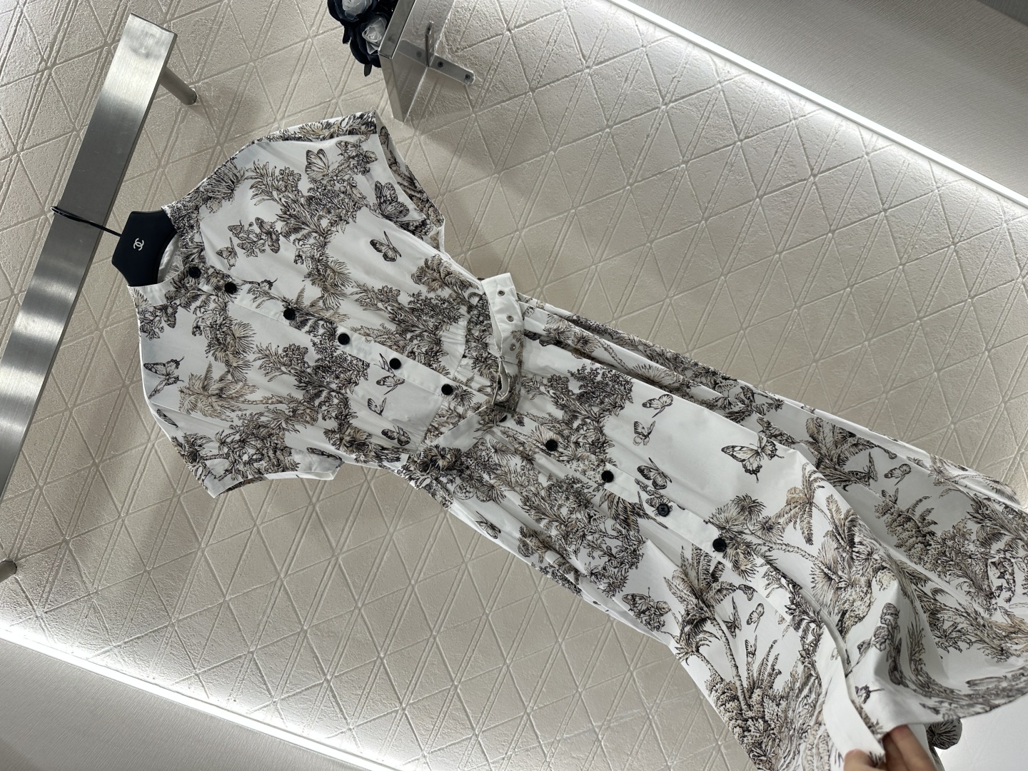 Dior Printed Short Sleeve Midi Dress with Belt, Elegant and Comfortable 6 cmp i1753198543587 4161 0 6