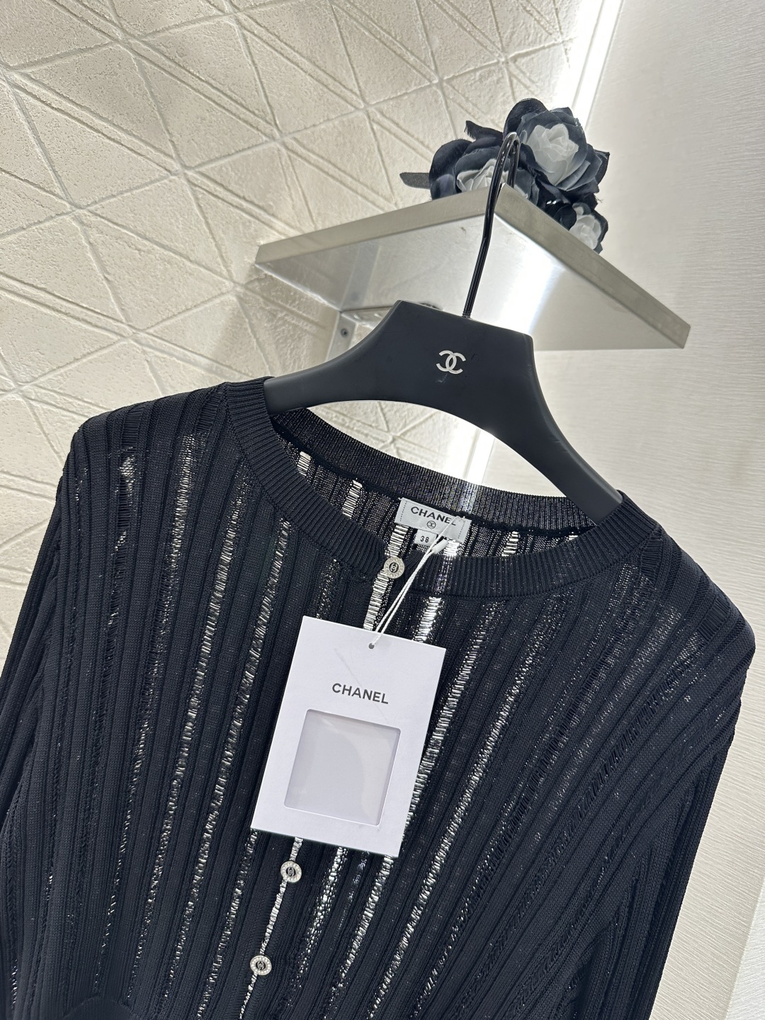 Chanel Inspired Knit Cardigan - Ribbed Design, Rhinestone Buttons, Comfortable Fit 4 cmp i1753280324867 4335 0 2