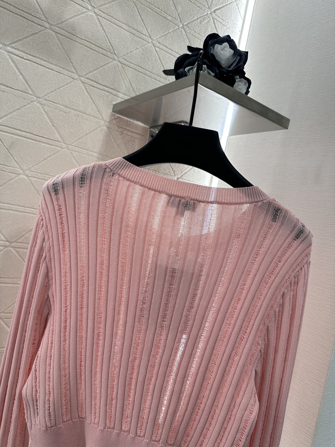 Chanel Knit Cardigan - Ribbed Texture, Rhinestone Buttons, Premium Yarn 5 cmp i1753280358999 768 0 7