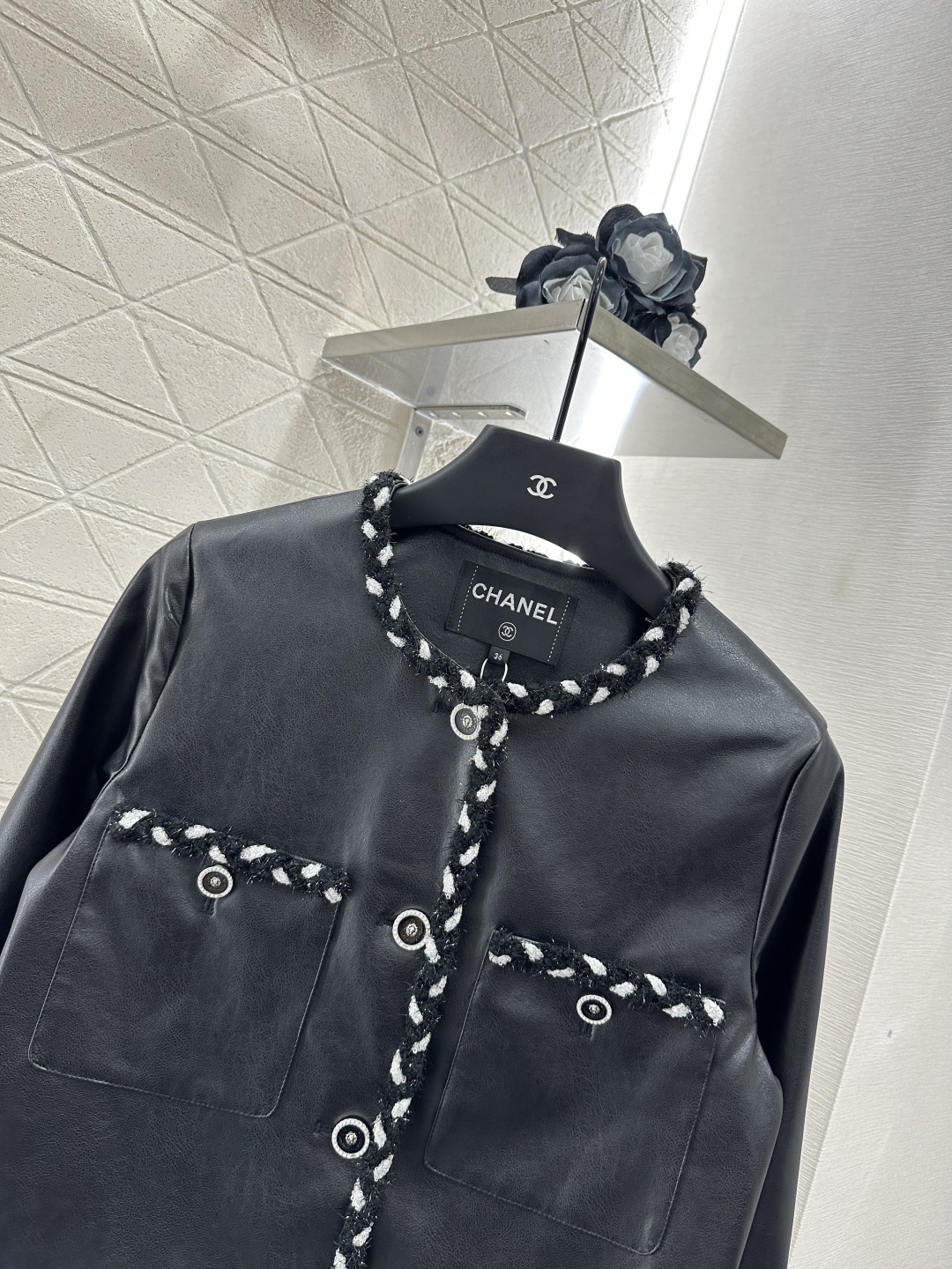 Chanel Inspired Black & White Braided Leather Jacket - 2025 New Arrival 8 cmp i1753280904922 778 0 3