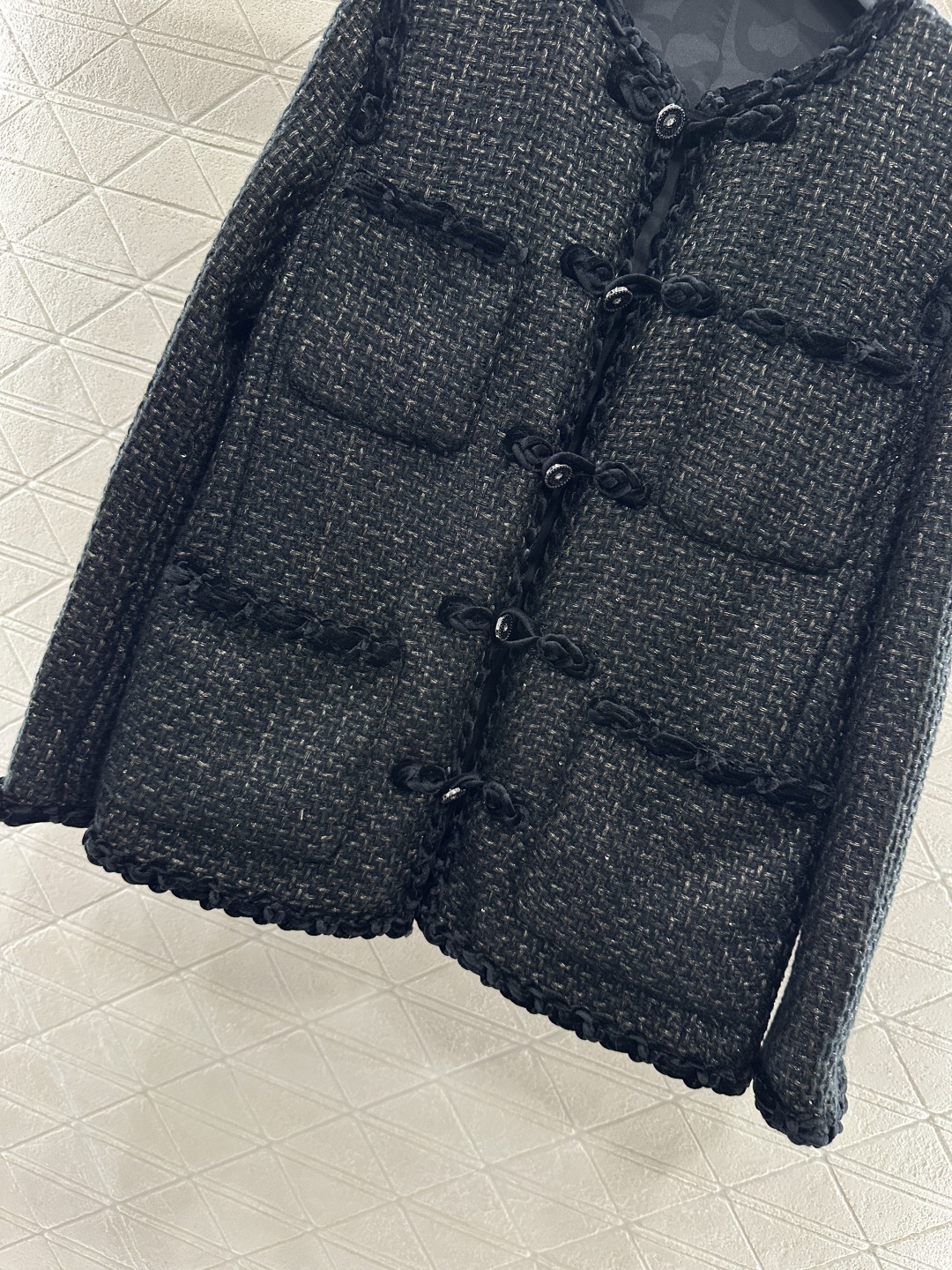 Chanel Inspired Wool Blend Tweed Jacket with Silk Velvet Trim & Frog Closures 6 cmp i1753280973659 2871 0 3