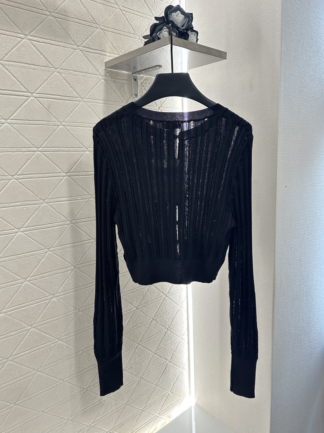 Chanel Inspired Knit Cardigan - Ribbed Design, Rhinestone Buttons, Comfortable Fit 3 cmp i1753281160164 9324 0 0