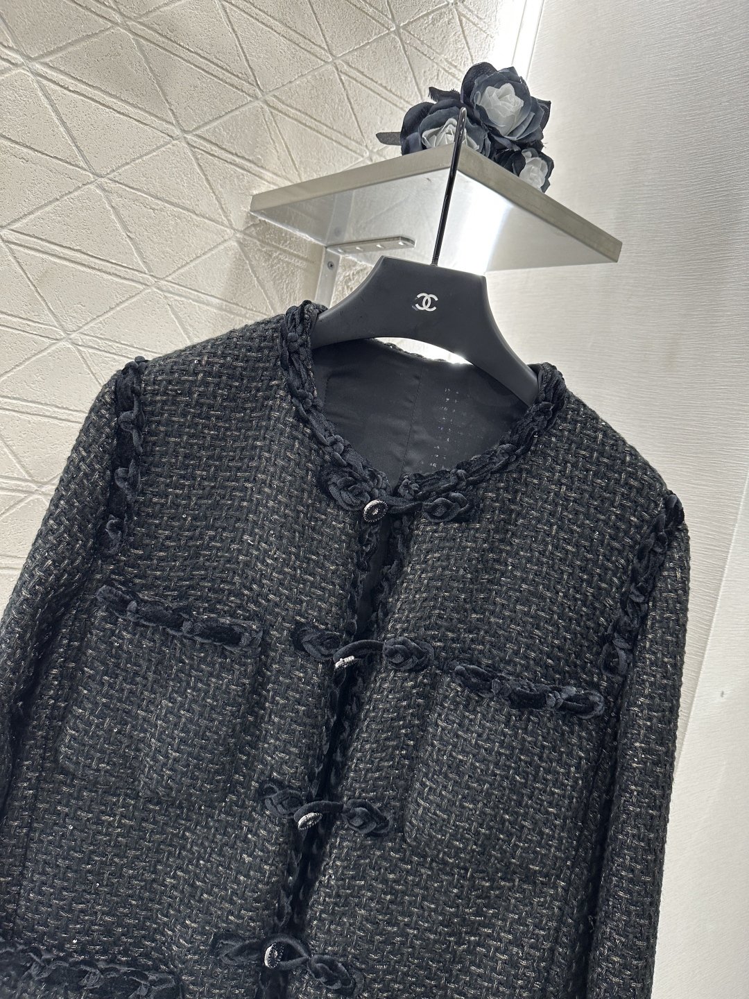 Chanel Inspired Wool Blend Tweed Jacket with Silk Velvet Trim & Frog Closures 4 cmp i1753281212413 4706 0 2