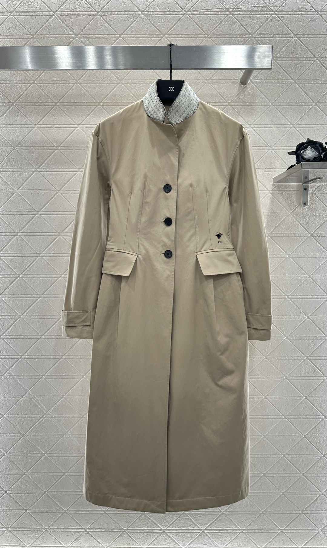 ♥Dio*♥2025新品上架 翻领收腰风衣外套定制YB进口全棉风衣材质 经过工艺处理 挺括有型 质感高级