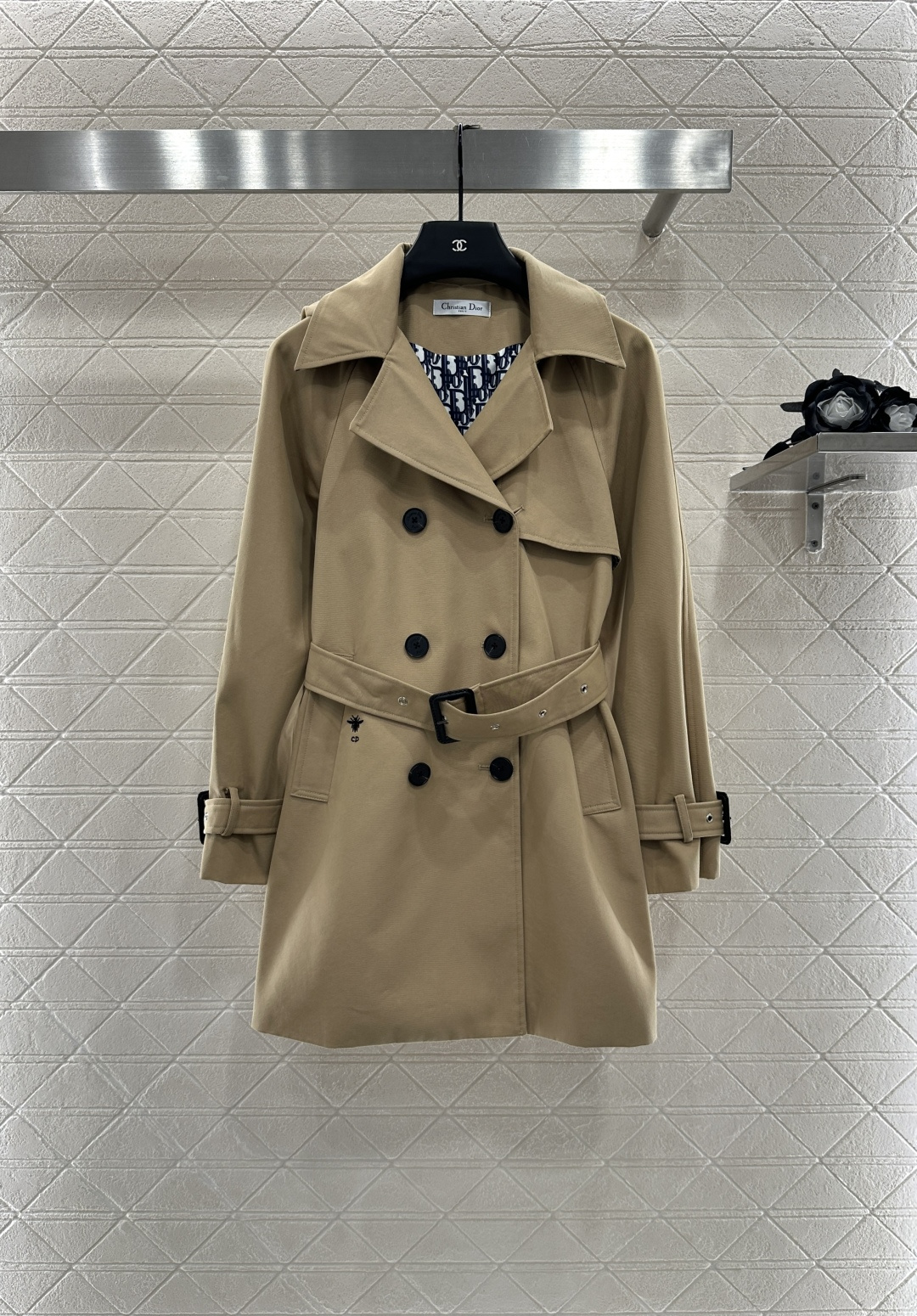 ♥Dio*♥2025新品上架 翻领腰带风衣外套定制YB进口风衣材质 工艺处理 挺括有型 质感高级 翻领中