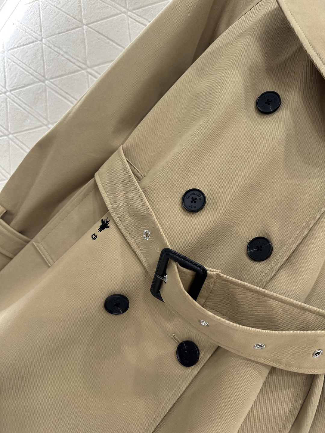 ♥Dio*♥2025新品上架 翻领腰带风衣外套定制YB进口风衣材质 工艺处理 挺括有型 质感高级 翻领中