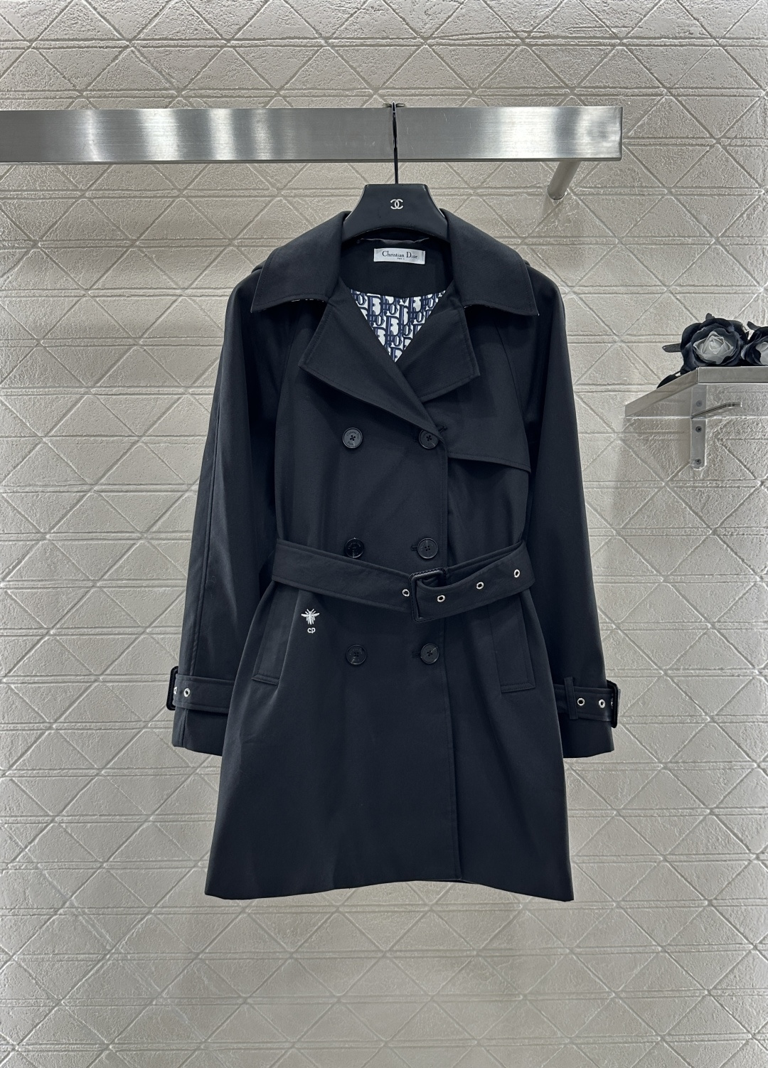 ♥Dio*♥2025新品上架 翻领腰带风衣外套定制YB进口风衣材质 工艺处理 挺括有型 质感高级 翻领中