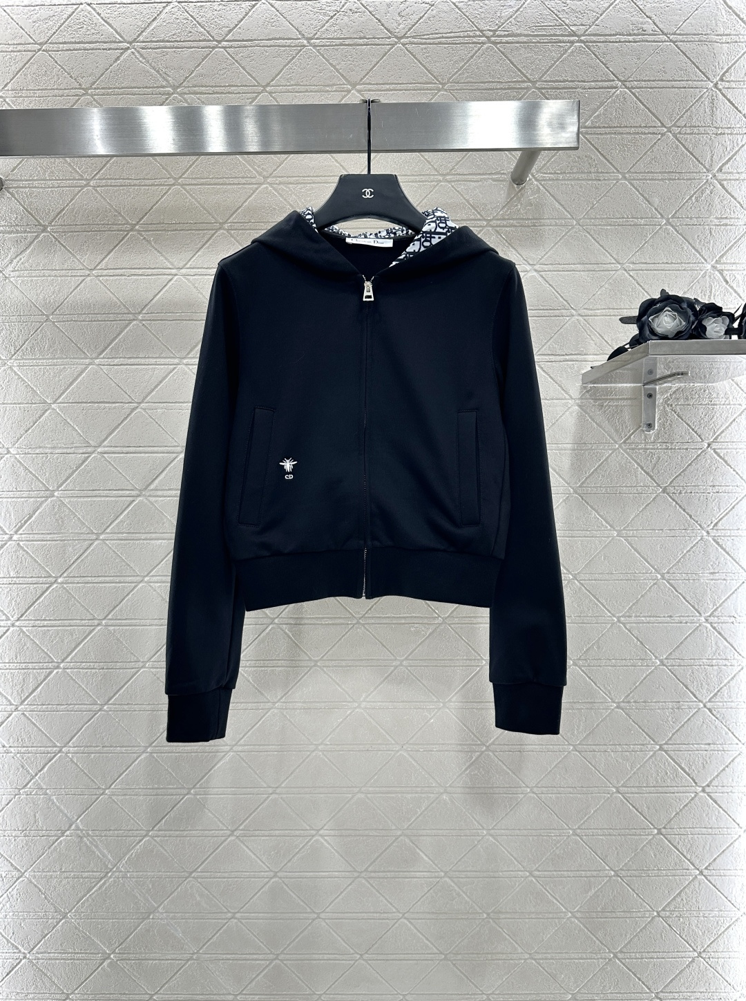 ♥Dio*♥2025新品上架 老花撞色外套长裤套装定制YB斜纹全棉材质 舒适透气 挺括有型 连帽拉链外套