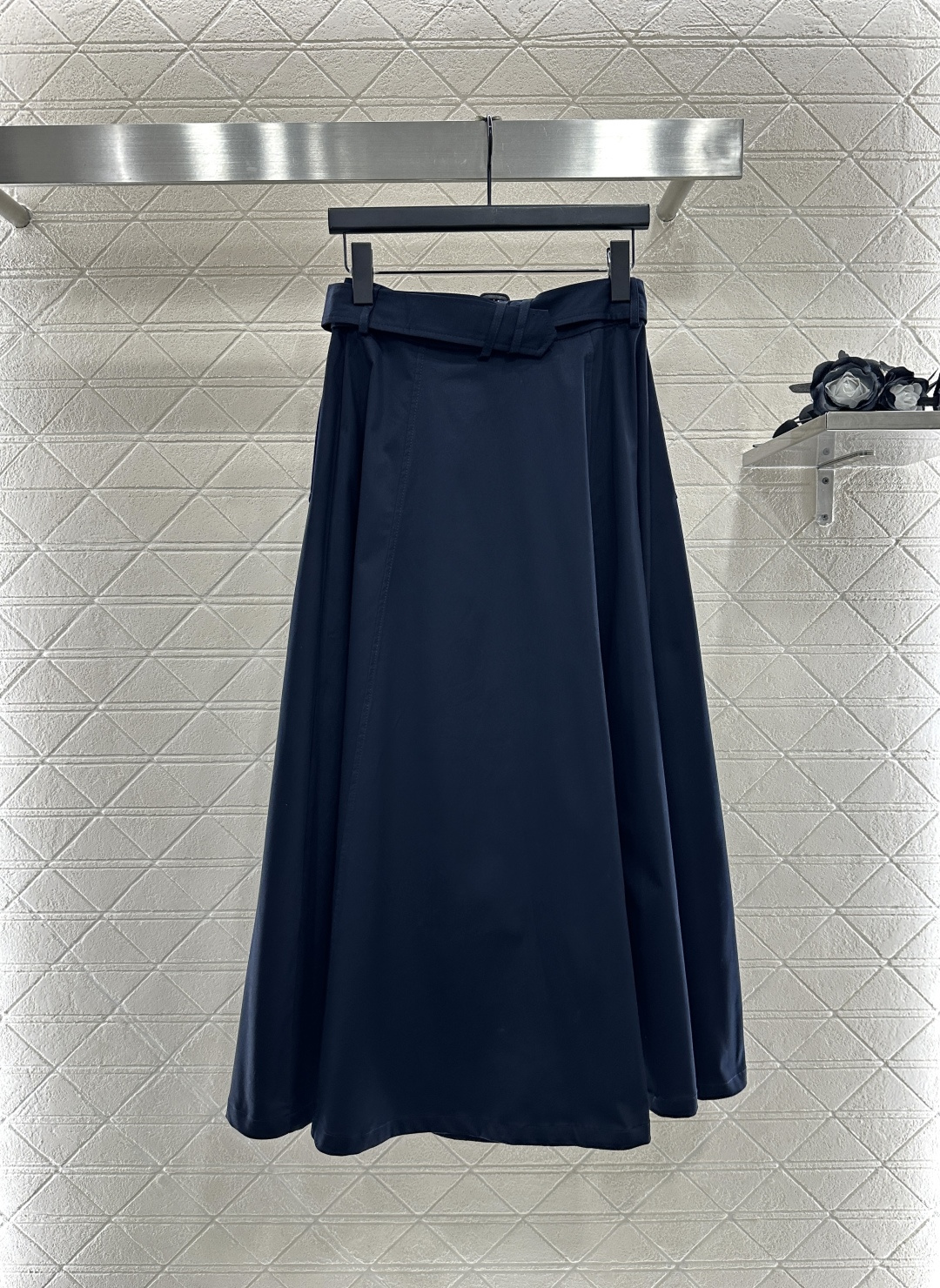 ♥Dio*♥2025新品上架 穿孔腰带高腰伞裙定制YB斜纹全棉材质 质感高级 光泽垂顺 高腰伞裙版型 腰