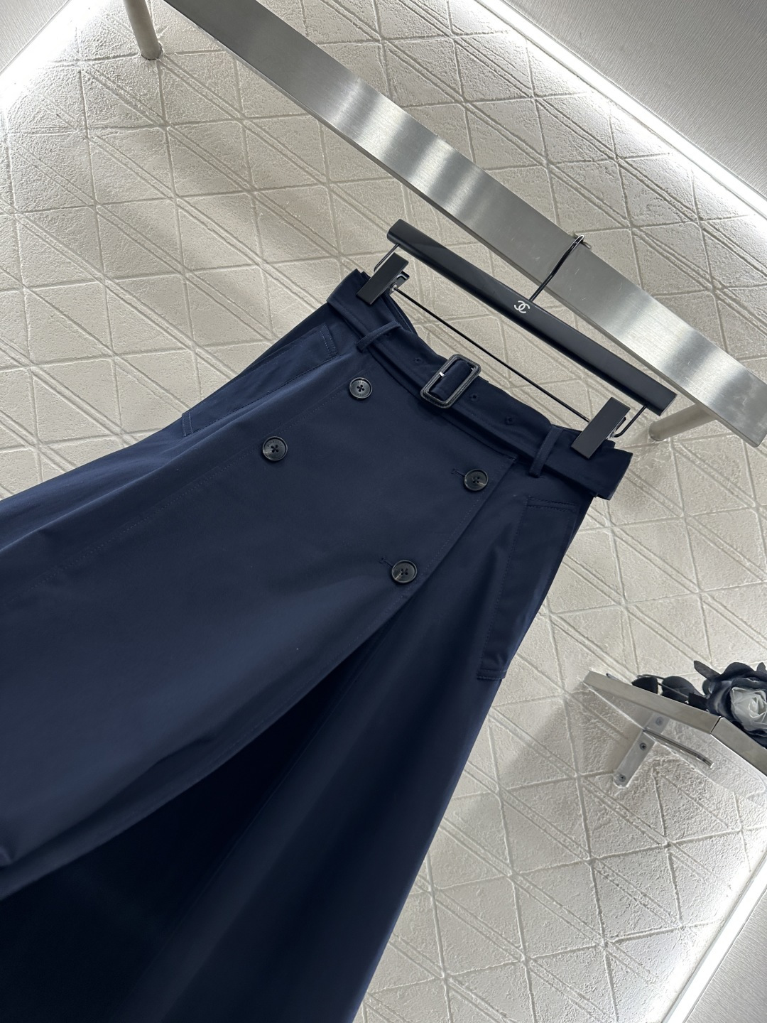 ♥Dio*♥2025新品上架 穿孔腰带高腰伞裙定制YB斜纹全棉材质 质感高级 光泽垂顺 高腰伞裙版型 腰