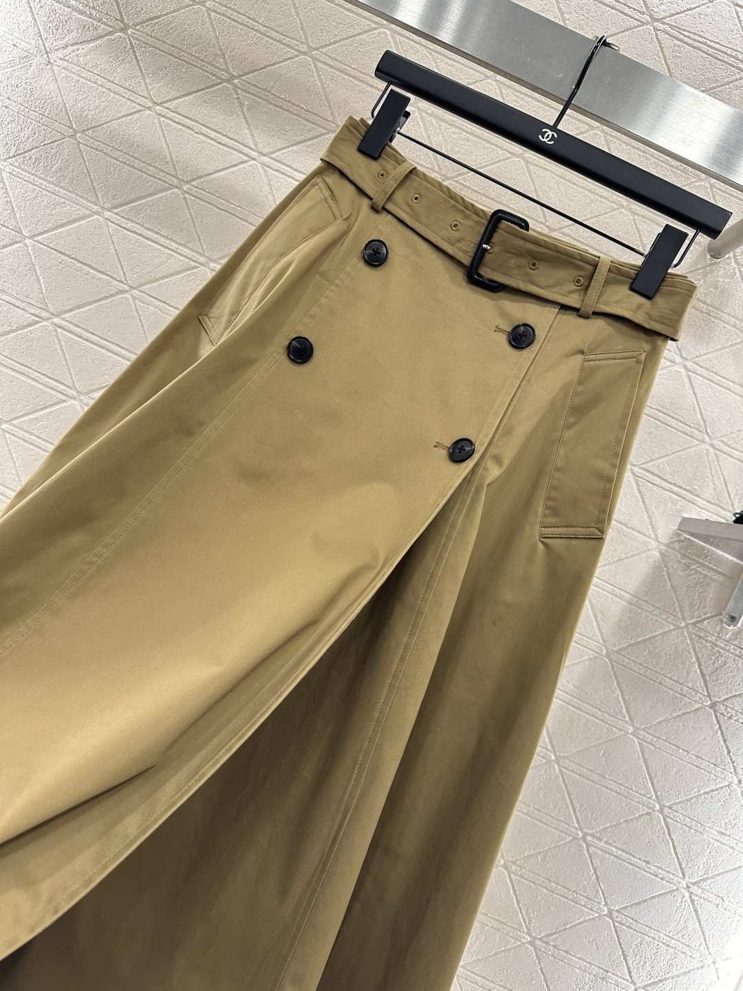 ♥Dio*♥2025新品上架 穿孔腰带高腰伞裙定制YB斜纹全棉材质 质感高级 光泽垂顺 高腰伞裙版型 腰