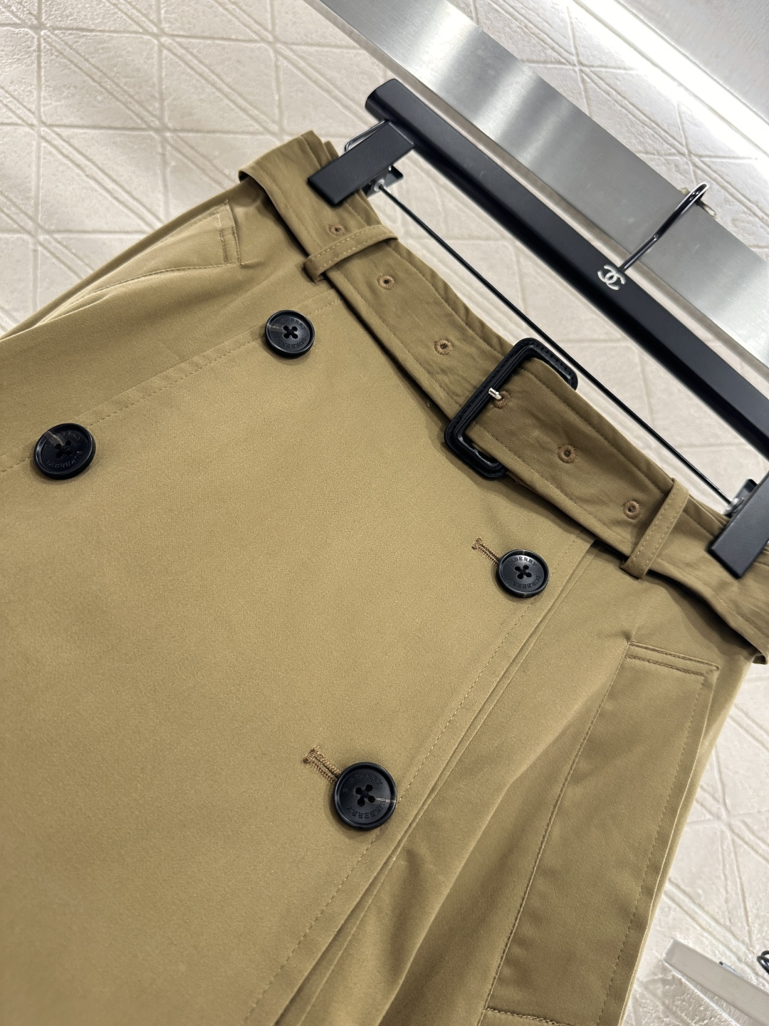 ♥Dio*♥2025新品上架 穿孔腰带高腰伞裙定制YB斜纹全棉材质 质感高级 光泽垂顺 高腰伞裙版型 腰