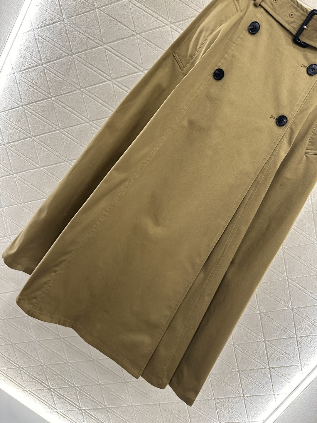 ♥Dio*♥2025新品上架 穿孔腰带高腰伞裙定制YB斜纹全棉材质 质感高级 光泽垂顺 高腰伞裙版型 腰