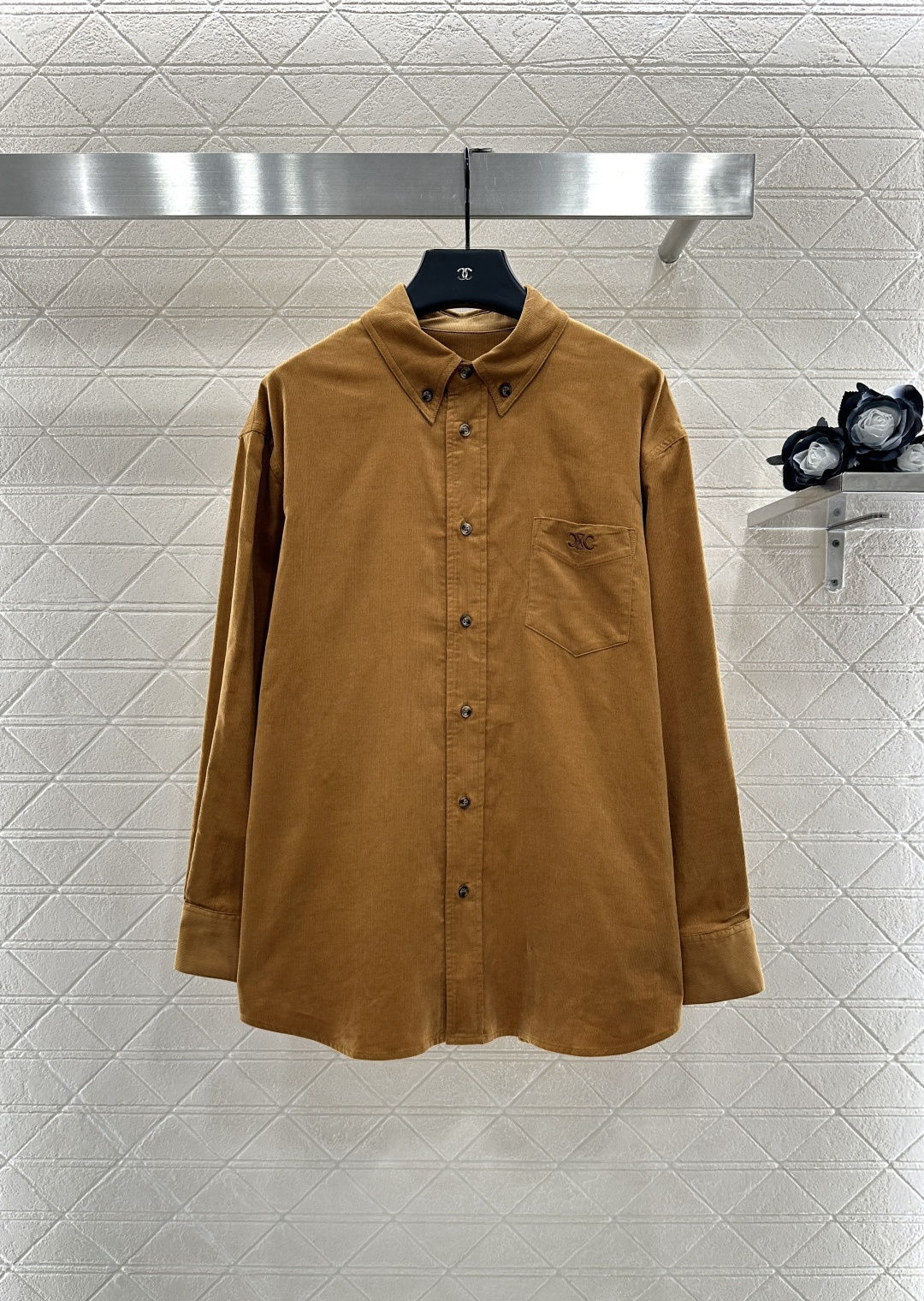 ♥Celin*♥2025新品上架 翻领口袋衬衫外套定制YB灯芯绒全棉材质 质感细腻 纹理清晰 复古棕色适