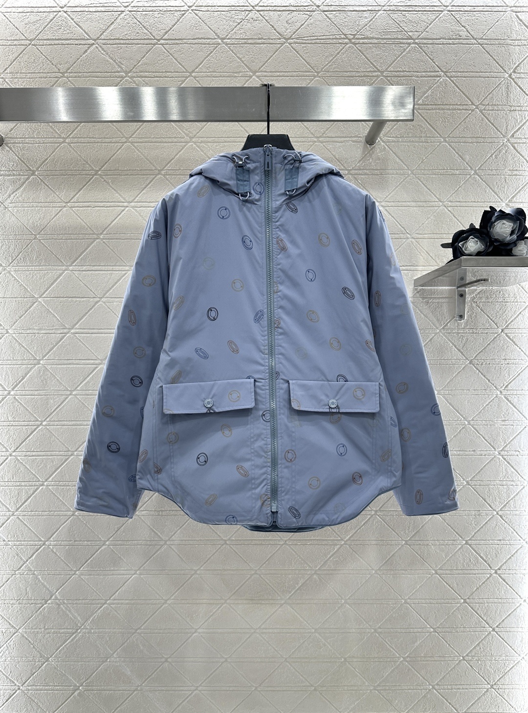 ♥Herme*♥2025新品上架 隐藏连帽两面穿棉服外套定制YB防风防水尼龙材质 羽绒棉填充内里 整件轻