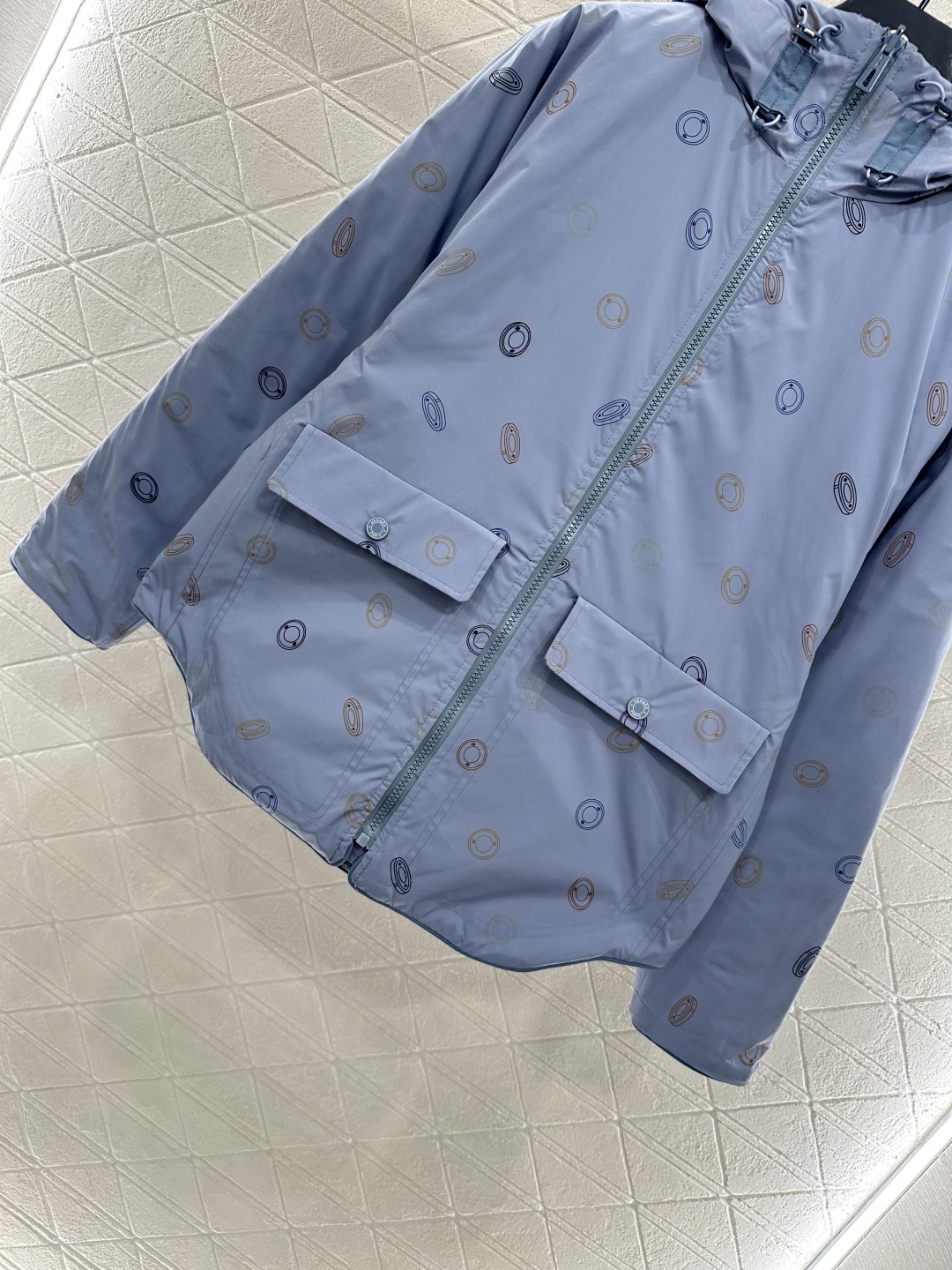 ♥Herme*♥2025新品上架 隐藏连帽两面穿棉服外套定制YB防风防水尼龙材质 羽绒棉填充内里 整件轻