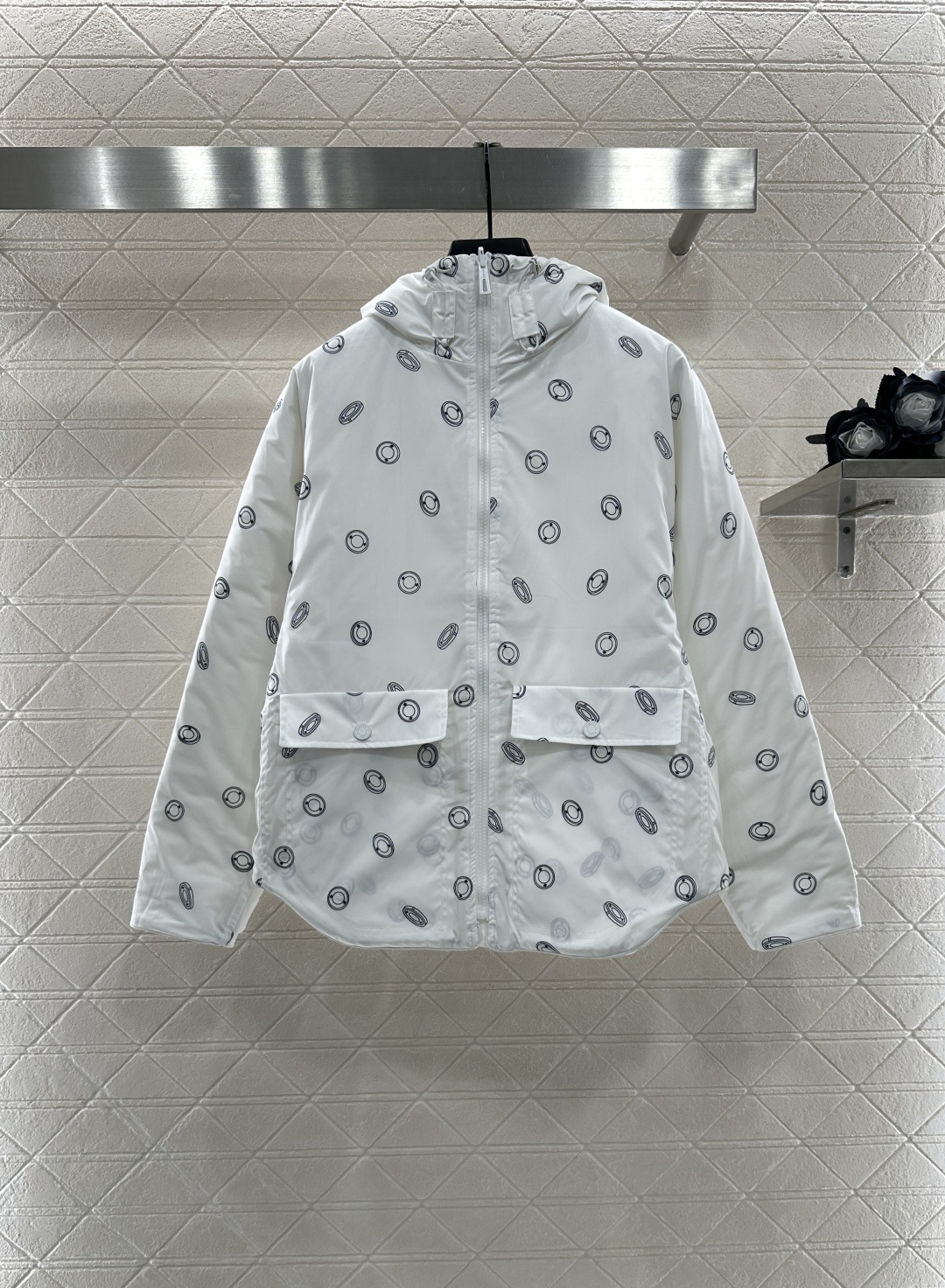 ♥Herme*♥2025新品上架 隐藏连帽两面穿棉服外套定制YB防风防水尼龙材质 羽绒棉填充内里 整件轻